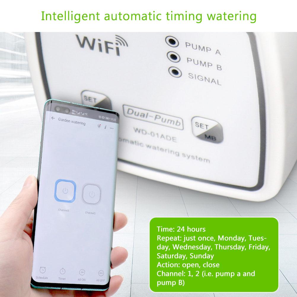 Intelligentes Wlan-doppelpumpen-bewässerungssystem Mit Intelligenter Selbstbewässerungszeitschaltuhr Und Ferngesteuertem Bewässerungswerkzeug