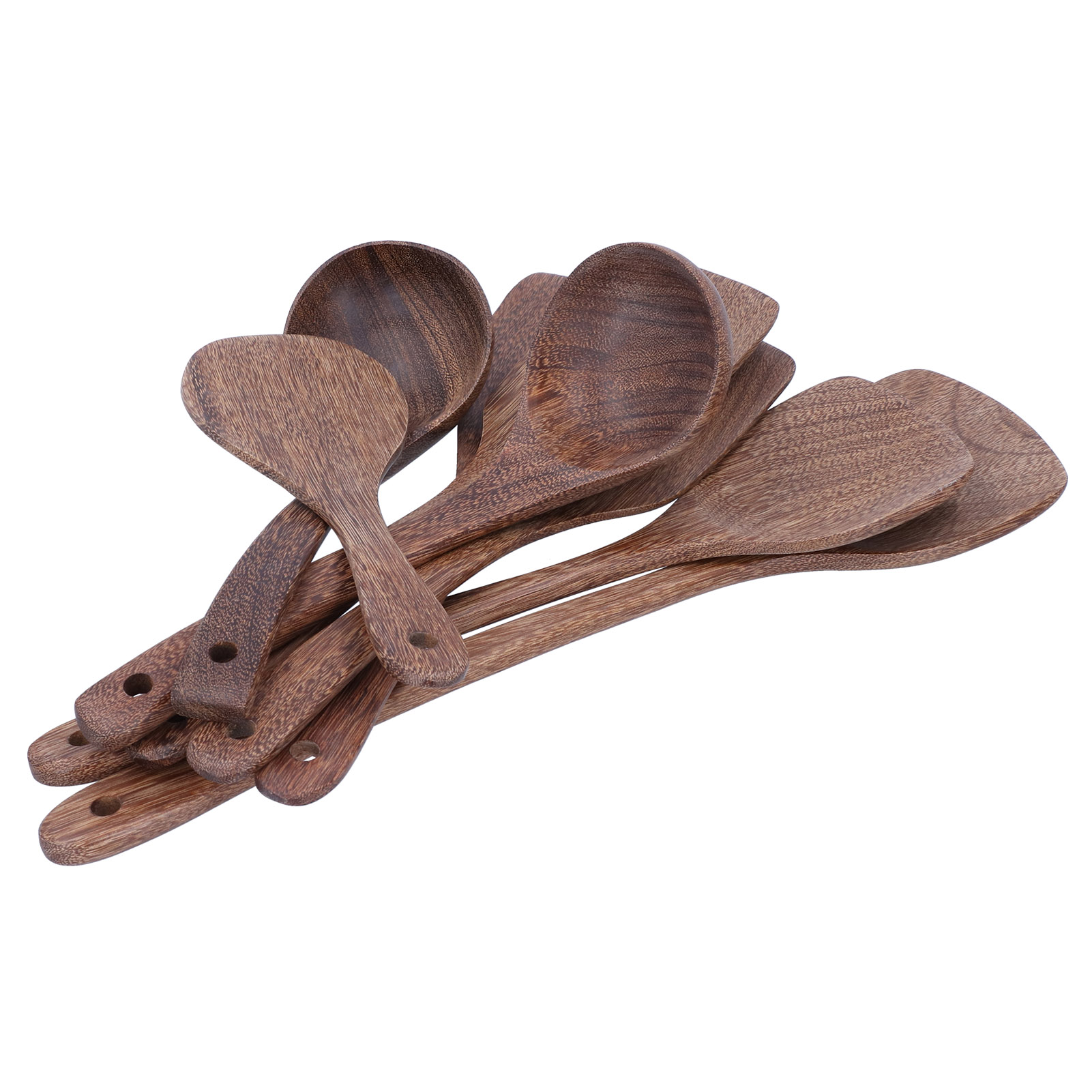 8-teiliges Küchenhelfer-set Aus Holz: Spatel, Schaufel, Löffel, Rühr- Und Servierutensilien