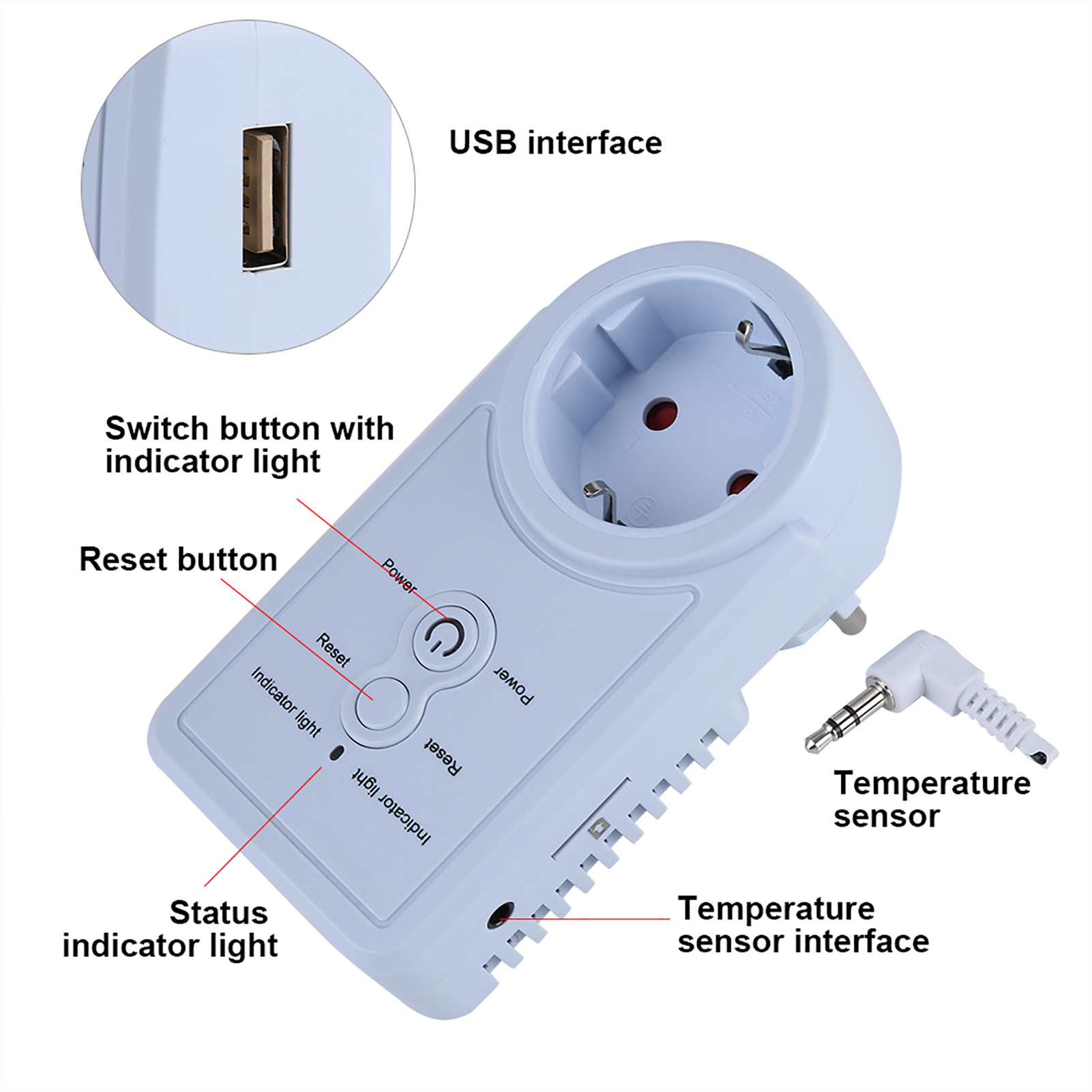 Intelligente Gsm-steckdose Mit Temperatursensor Und Sms-steuerung (russische Version)