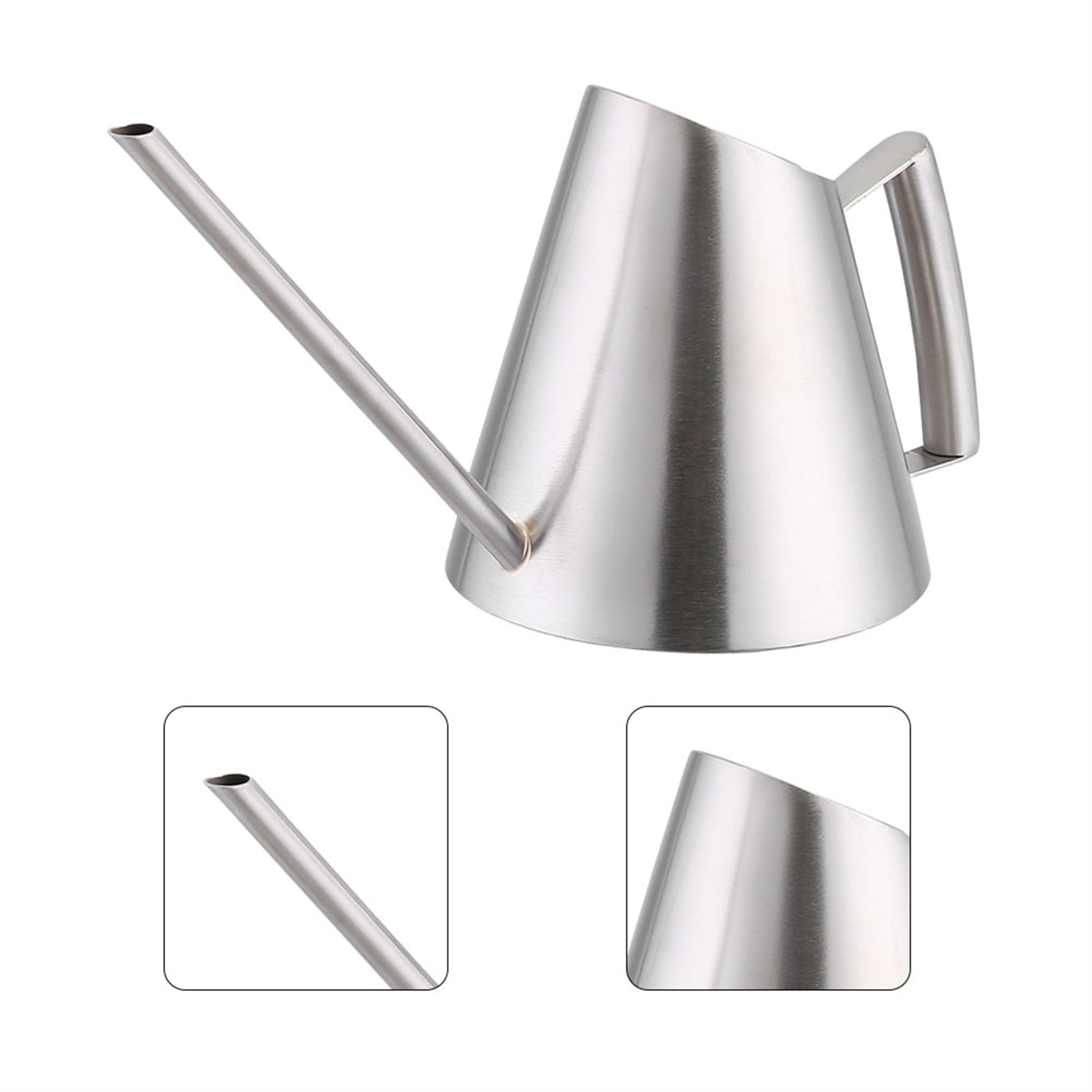 400 Ml Mini-gießkanne Aus Gebürstetem Edelstahl Für Garten, Drinnen Und Draußen