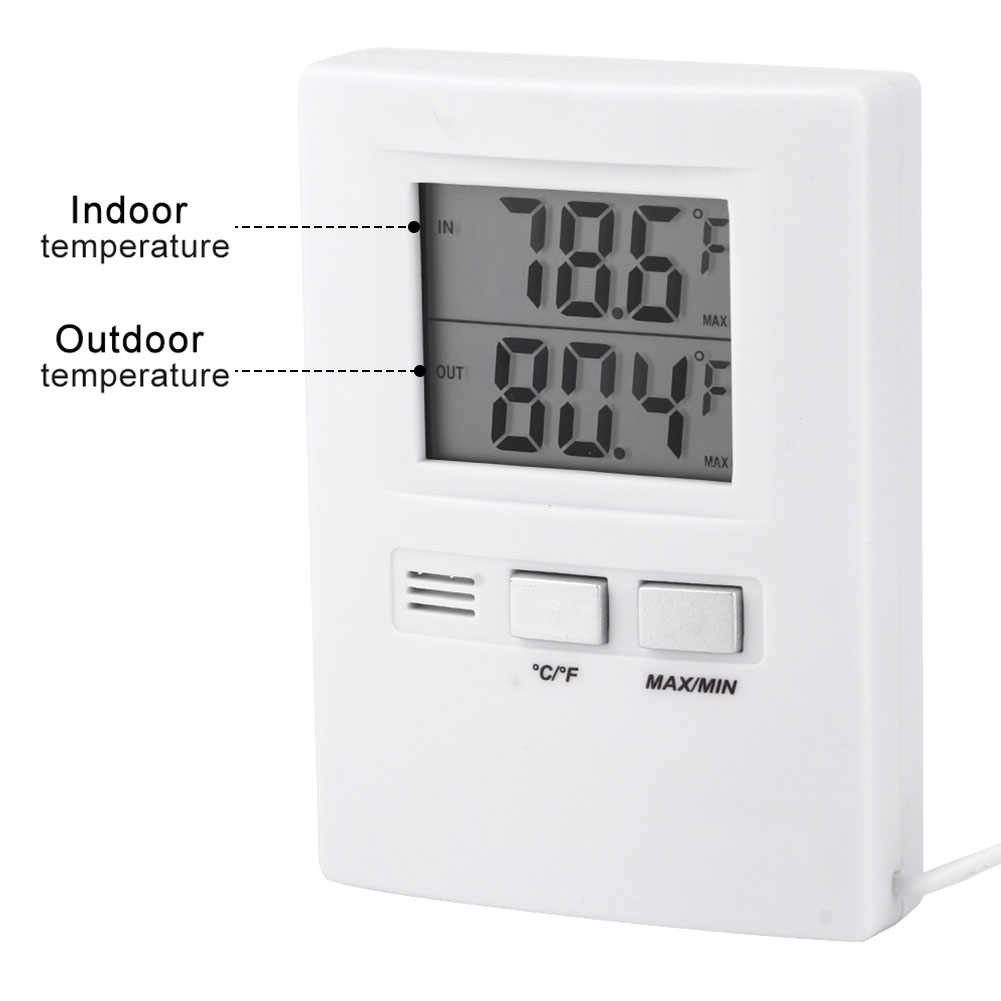 Hochpräzises Digitales Lcd-thermometer Für Innen- Und Außentemperatur, Batteriebetrieben