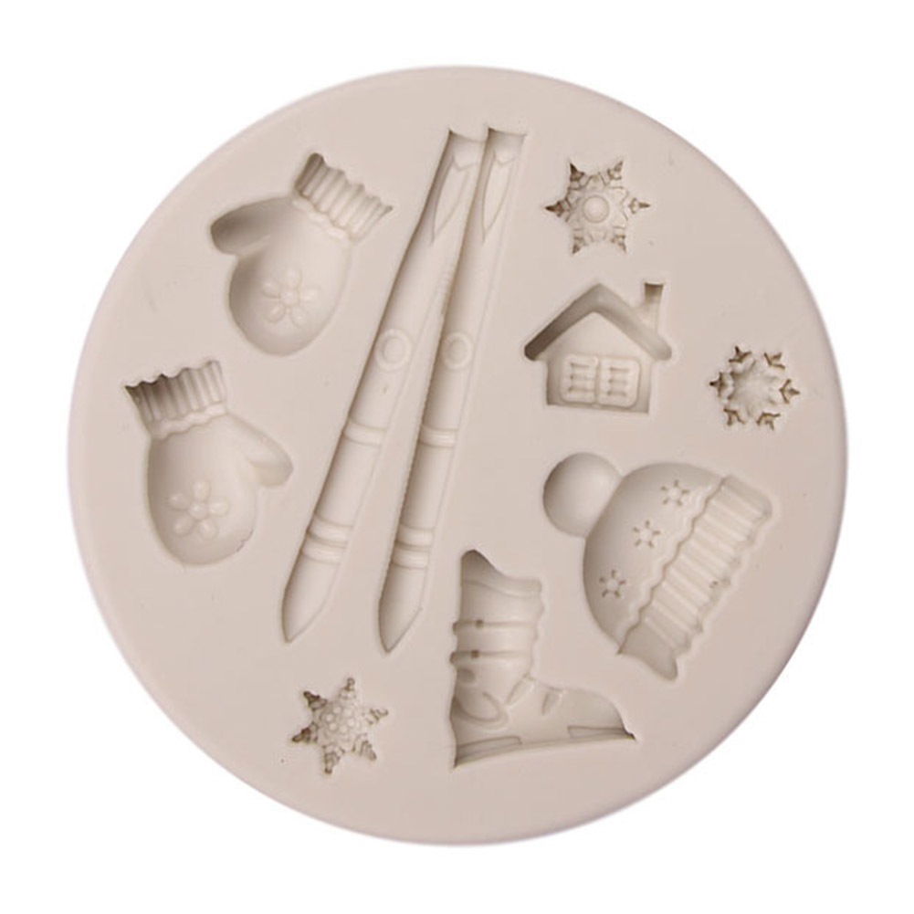 Weihnachts-schokoladenform Hirsch Tannenzapfen Bär Diy Silikon-kuchenform 01