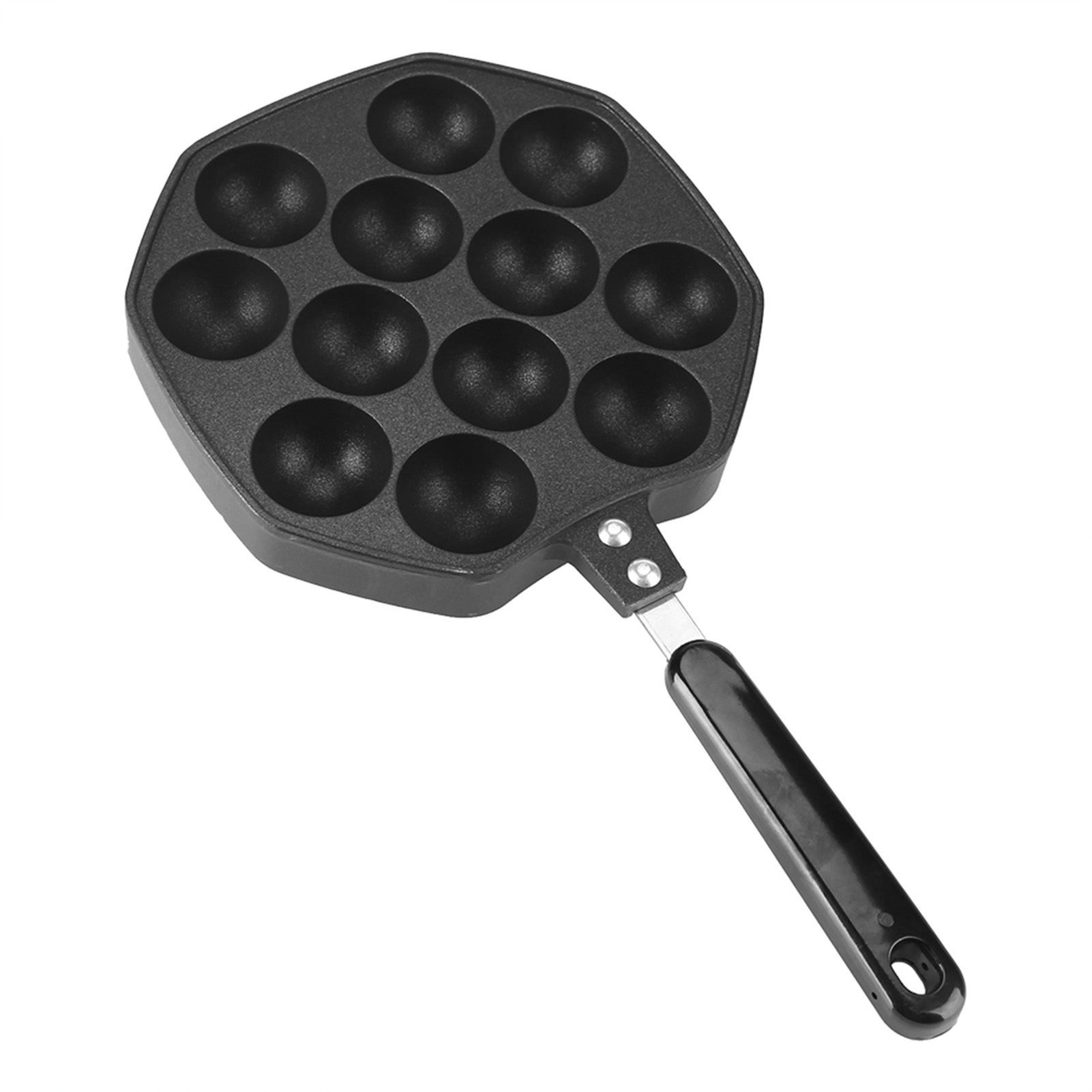 Aluminium-grillpfanne Mit 12 Mulden Und Antihaftbeschichtung, Ideal Für Takoyaki, Pfannkuchen Und Andere Kuchen.