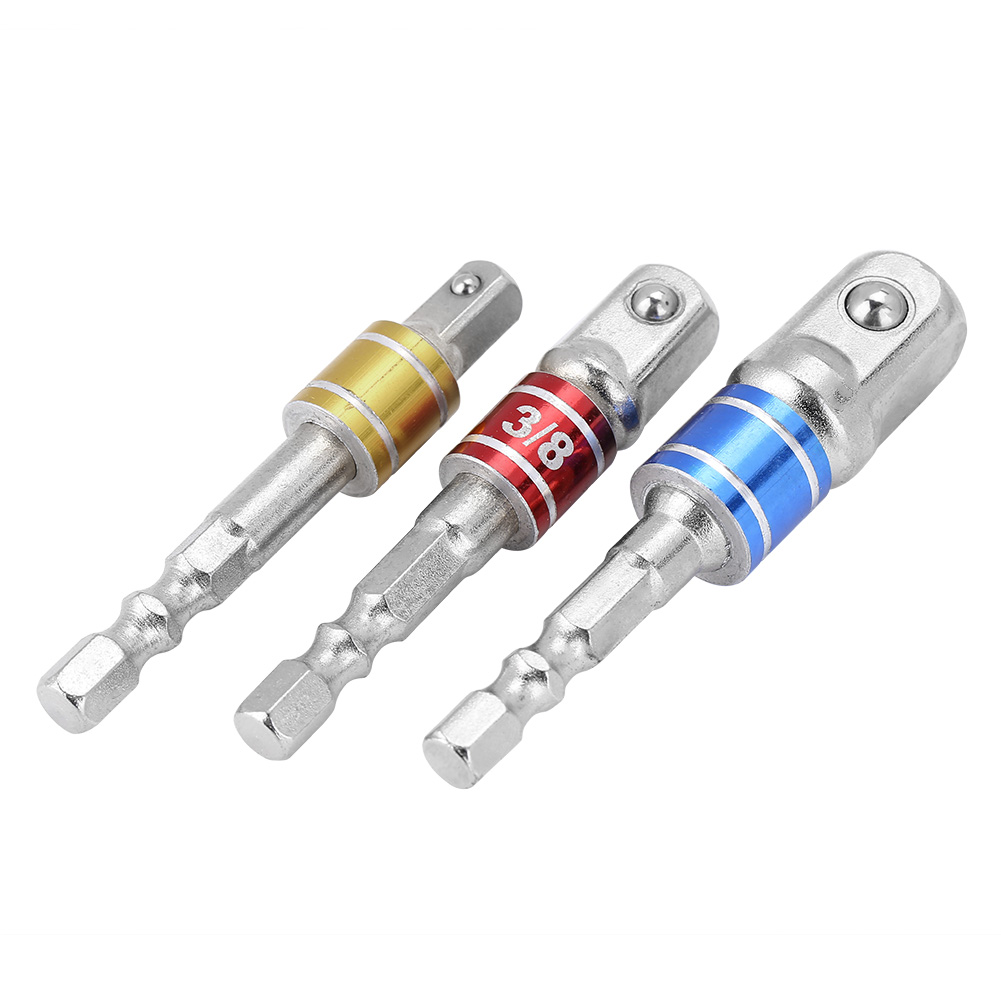 3-teiliges Steckschlüssel-adapter-set Für Bohrmaschinen, Nussdreher Und Verlängerungen (1/4 Zoll, 3/8 Zoll, 1/2 Zoll)