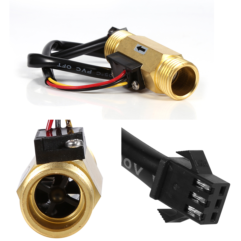 Stück Neuer G1/2" Kupfer-hall-effekt-durchflusssensor Für Flüssigkeiten (1-30 L/min)
