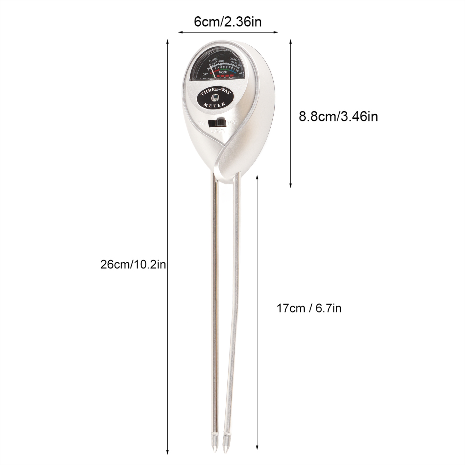 3-in-1-funktions-bodenmessgerät: Feuchtigkeitsmesser, Luftfeuchtigkeitsanzeige, Ph-wert-messgerät Mit Sonde