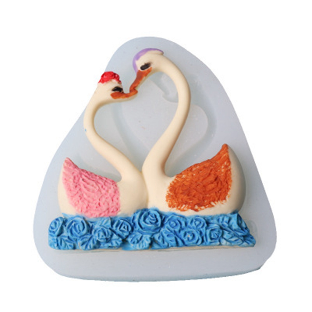 Silikon-kuchenform Mit Süßem Schwanenpaar-muster, Ideal Zum Backen Von Desserts Und Schokolade, Diy-formenherstellung