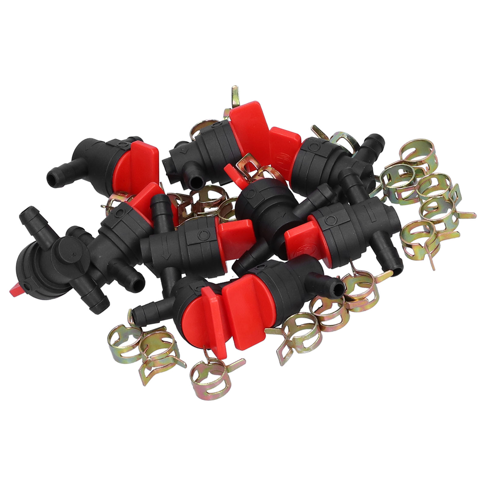 10 Stück Schwarze Und Rote 90°-kraftstoffabsperrventil-klemmen Für 1/4-zoll-kraftstoffleitungen 494539 698181 697944 35857