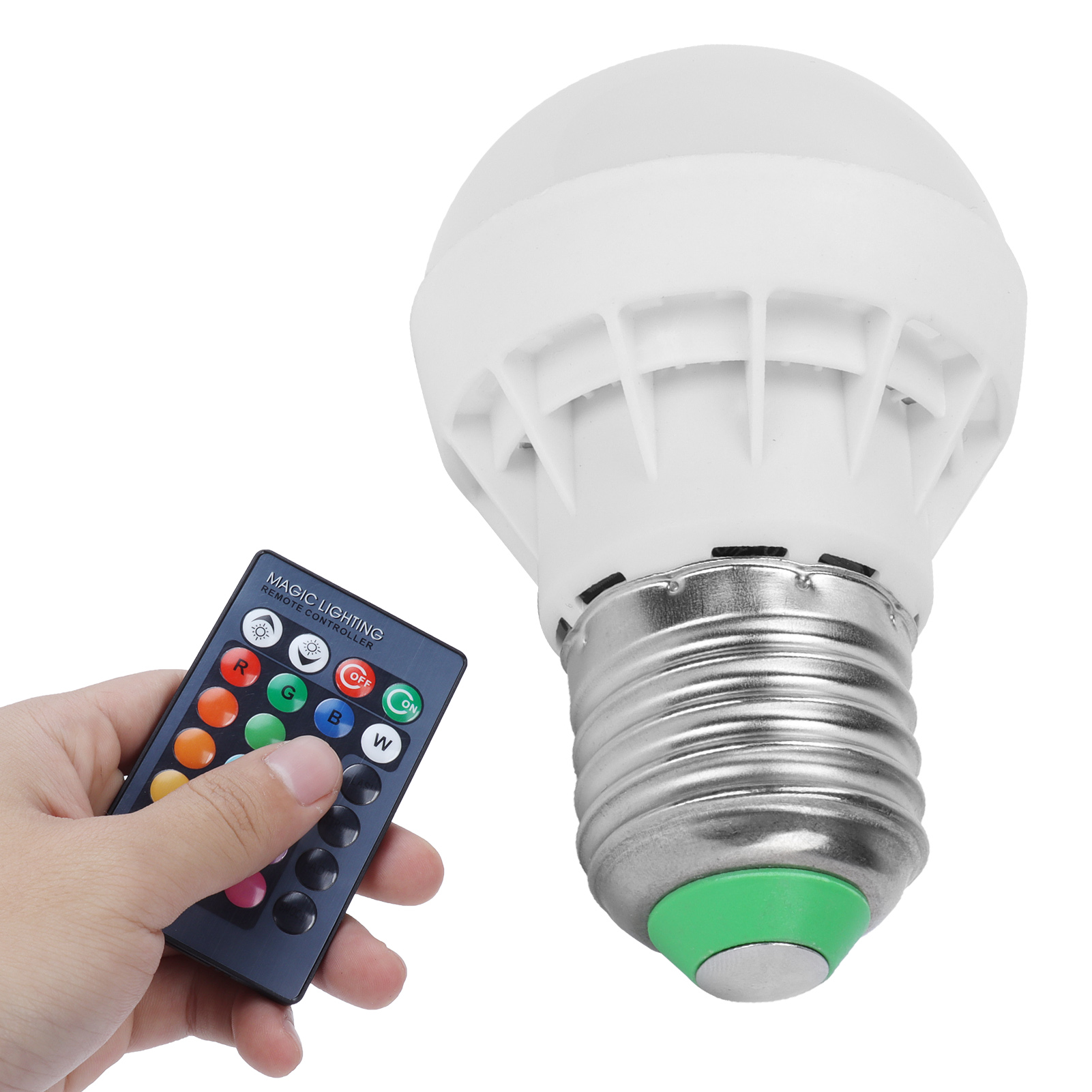 Rgb+w-glühbirne 3w E27 Mit Fernbedienung, Farbwechsel, Heimdekoration 85265v