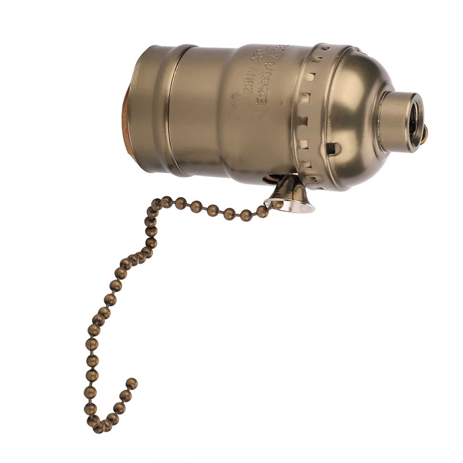 E27 Vintage-lampenfassung Aus Aluminium Mit Zugkette Für Schreibtischlampen, Schraubsockel (bronze)