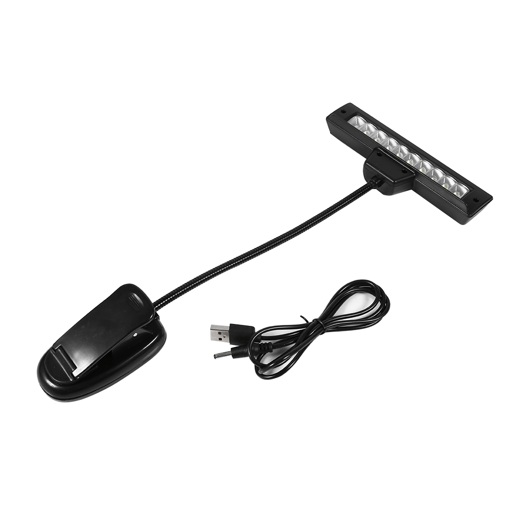 Tragbare 10-led-klemmleuchte Für Notenständer, Schlafzimmer, Schreibtisch, Leselampe, Wechselstrom 110–220 V, 1 Stück