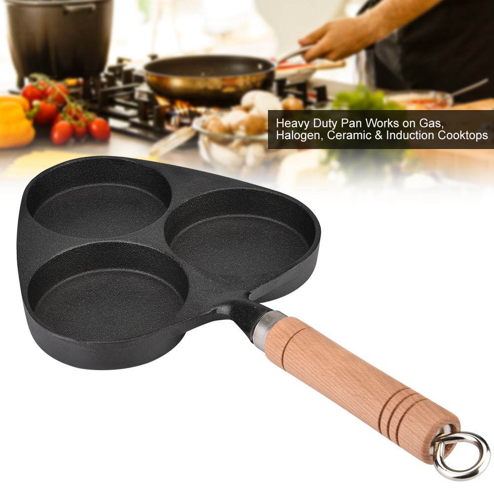 3-teiliges Gusseisernes Omelett-, Eier-, Burger-, Spiegelei- Und Pfannkuchenpfanne