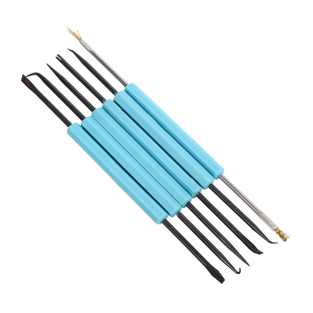 1 Set 6-teiliges Professionelles Lötwerkzeug, Demontagewerkzeug, Löthilfe, Reparaturwerkzeug, Doppelseitig, Blau