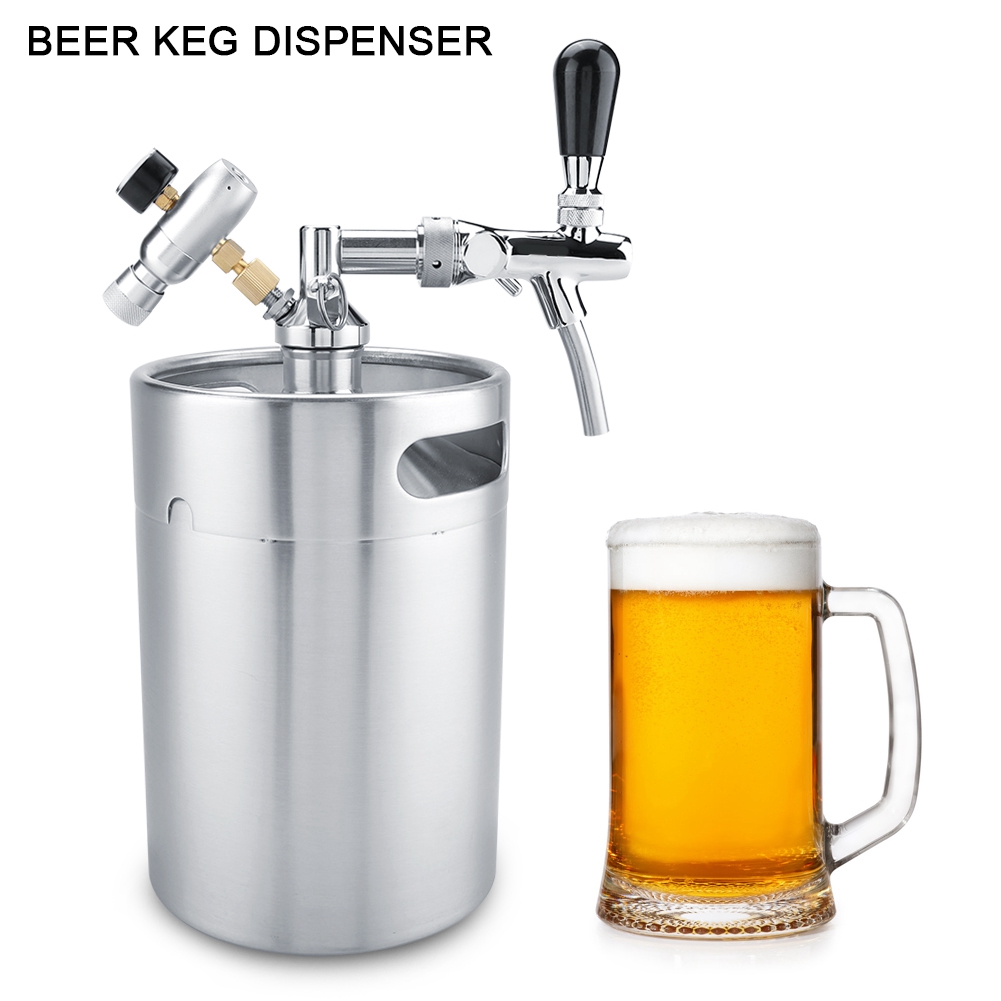 5-liter-mini-edelstahlfass Mit Zapfhahn, Druckzapfanlage Für Heimbrauer – Set