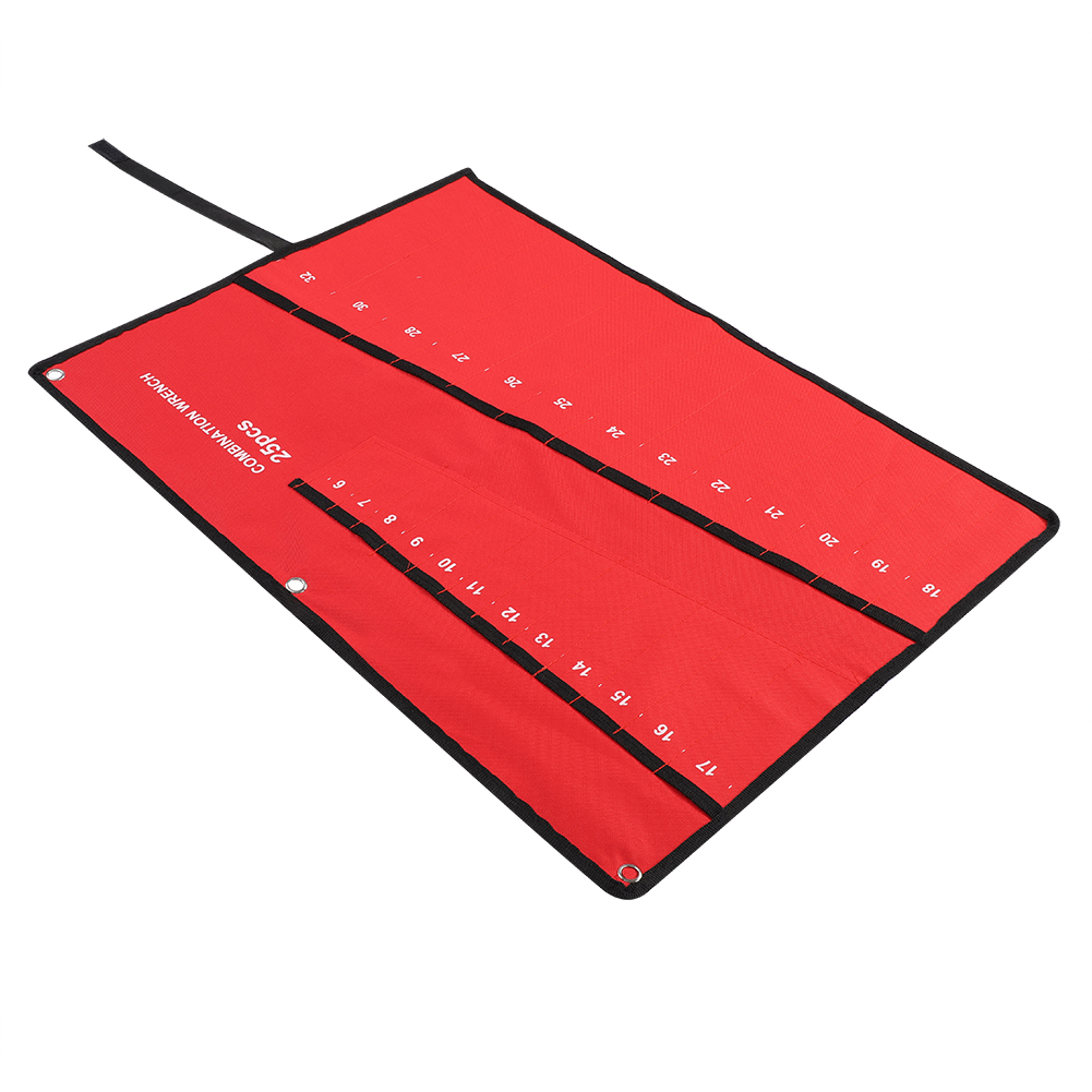 Mehrfach Aufrollbare Werkzeugaufbewahrungstasche Mit Schraubenschlüsselhalter, Zangenhalter, Canvas-organizer (25 Taschen)