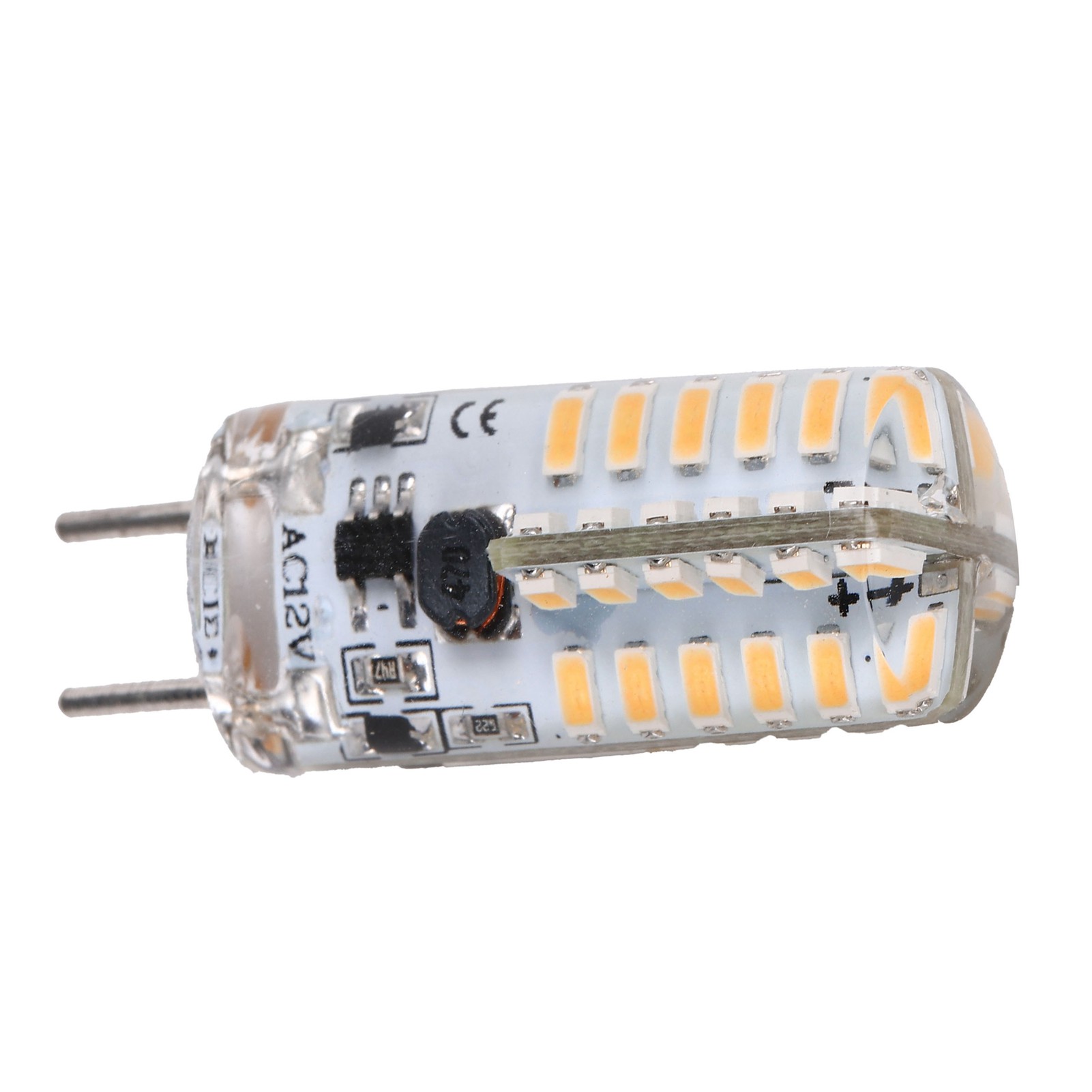 48-led-silikonlampe 3w 300lm Gy6.35 Bipin-lampe Ac12v Für Kronleuchter Und Deckenlampen (warmweiß 2700k3100k)