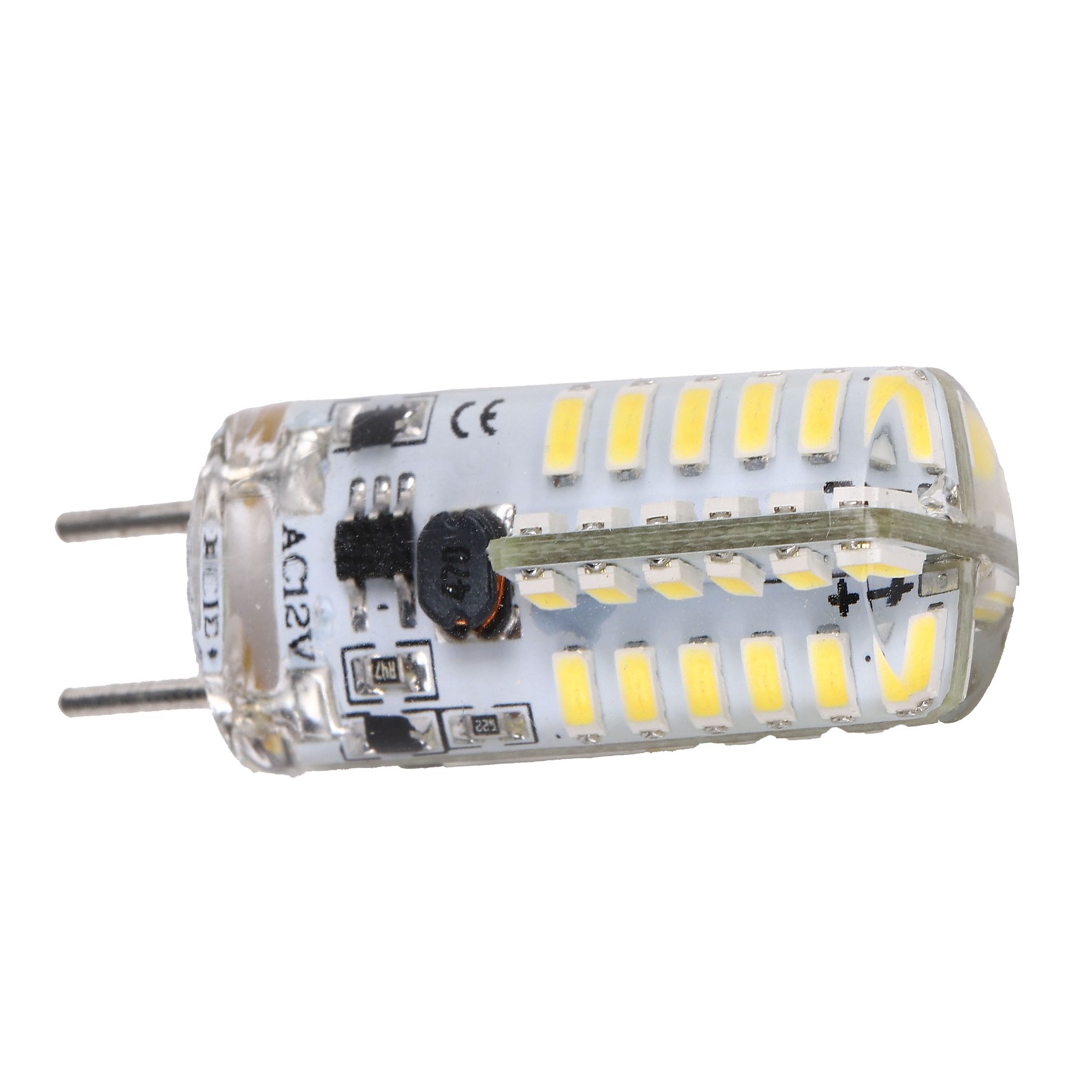 48-led-silikonlampe 3w 300lm Gy6.35 Bipin-lampe Ac12v Für Kronleuchter Und Deckenlampen (kaltweiß 6000-6500k)