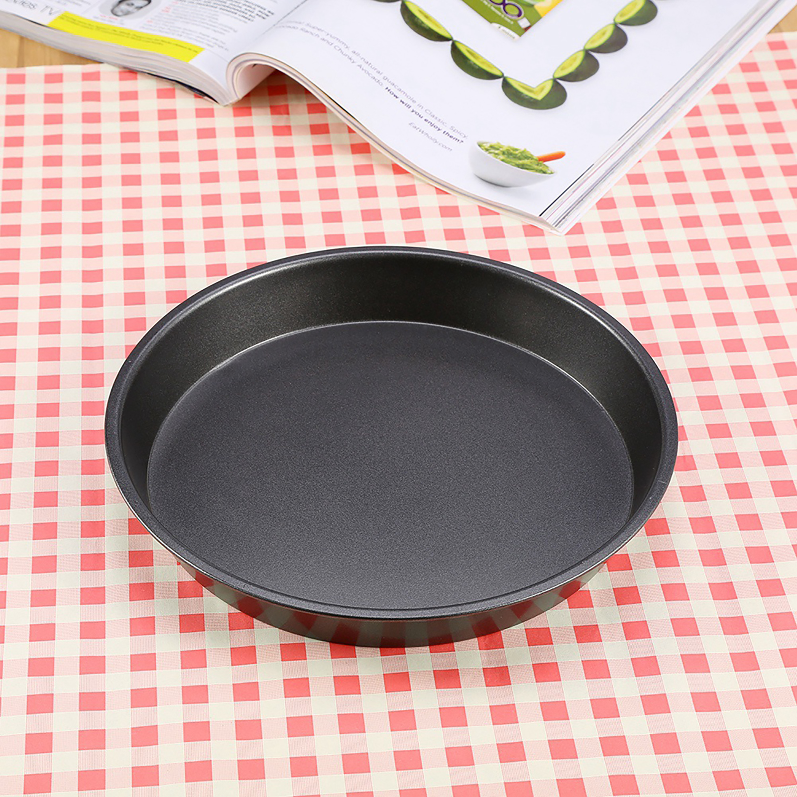 Runde Pizzapfanne Aus Kohlenstoffstahl, Antihaftbeschichtet, 23 Cm (9 Zoll), Mikrowellengeeignet, Auch Als Kuchenform Oder Backblech Verwendbar