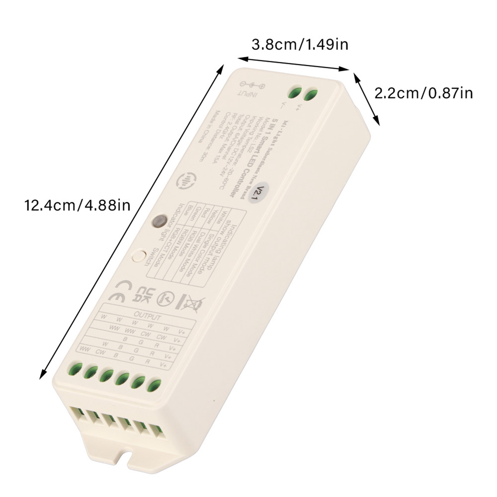 Milight 5-in-1-led-controller Für Einfarbige Led-streifen (cct, Rgb/rgbw, Rgb+cct)