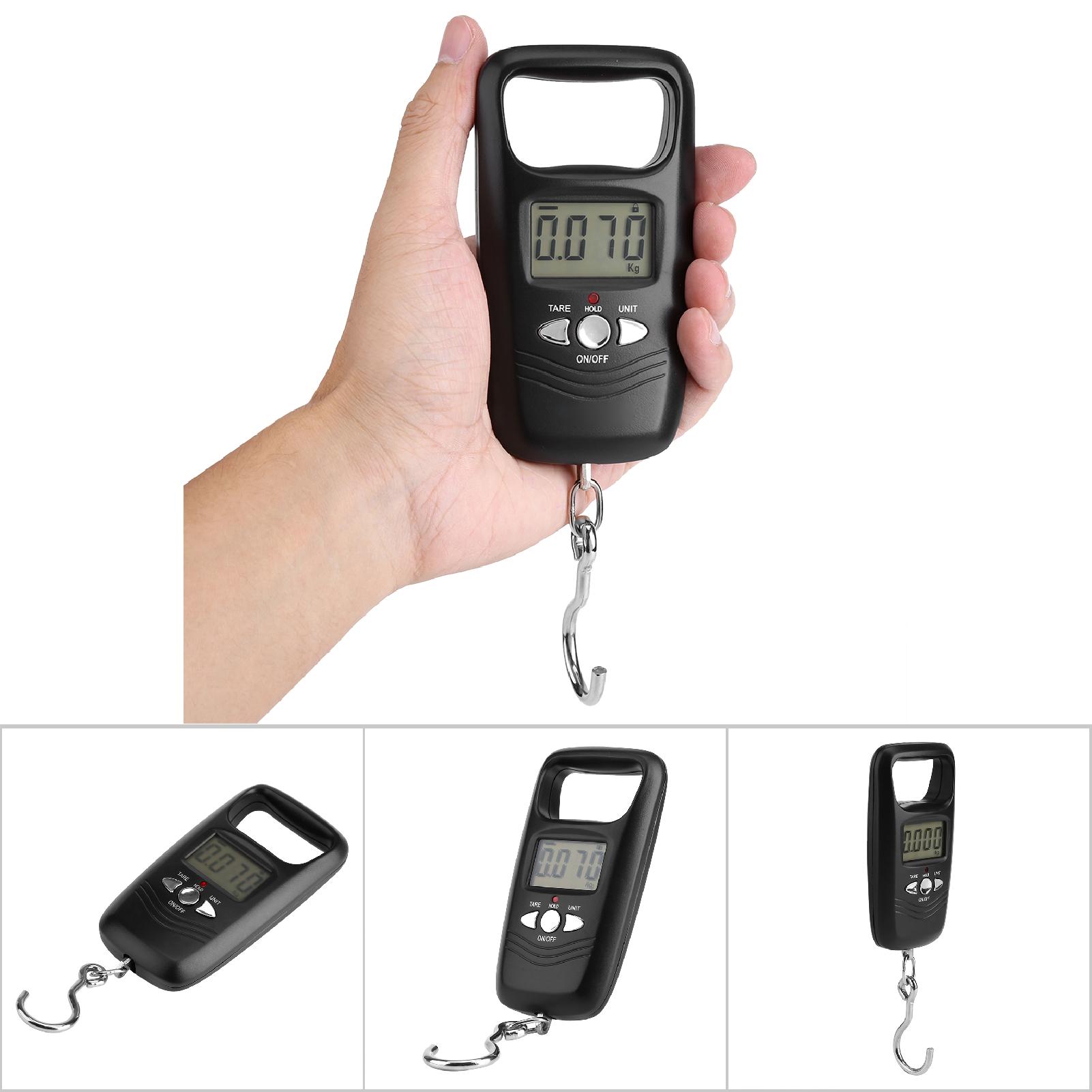 Weiheng 50kg Lcd Digitale Hängegepäckwaage Mit Elektronischem Taschenhaken Und Hintergrundbeleuchtung (schwarz)