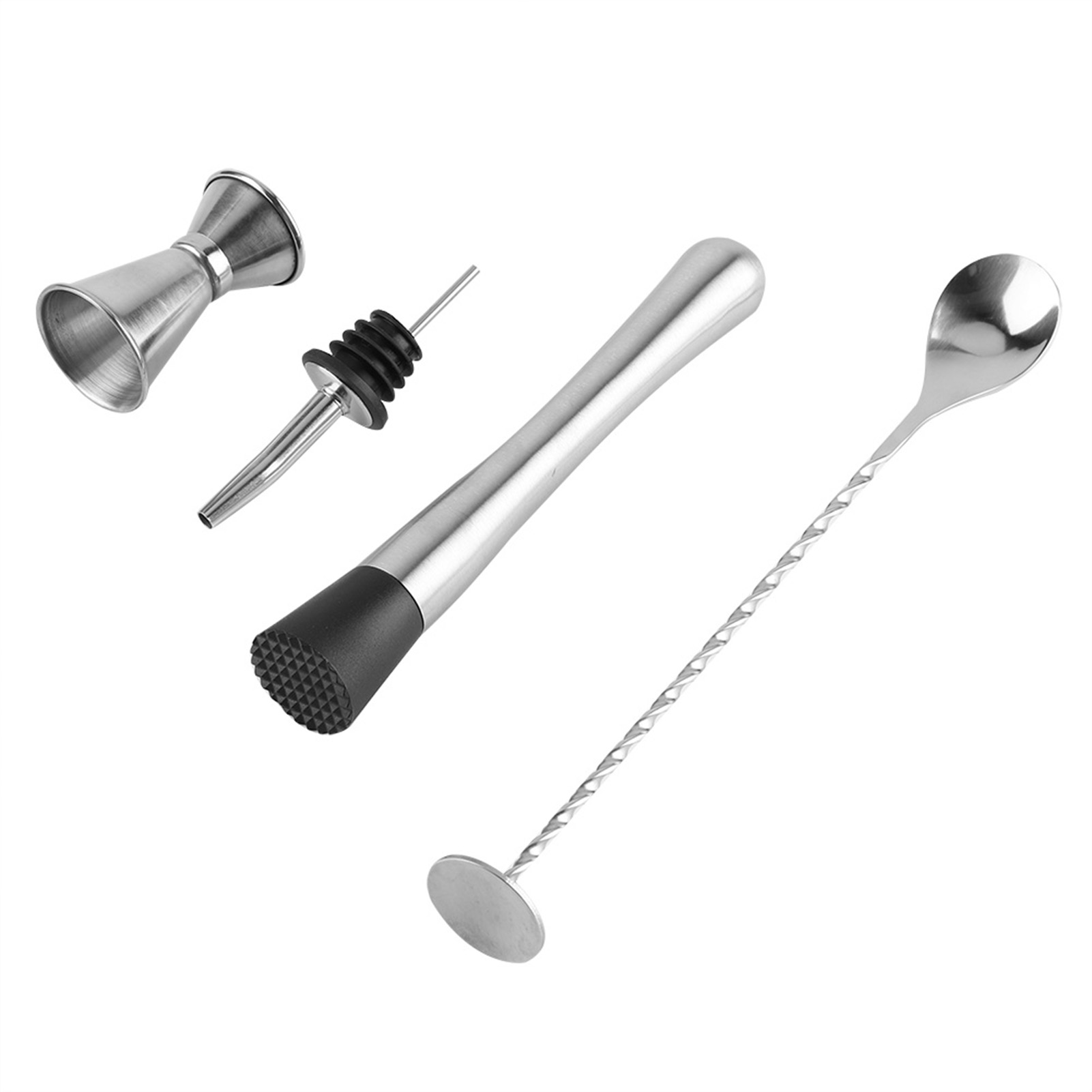 4-teiliges Set Aus Robustem Edelstahl-trink- Und Cocktail-mixwerkzeug Für Die Hausbar Und Partys (a)