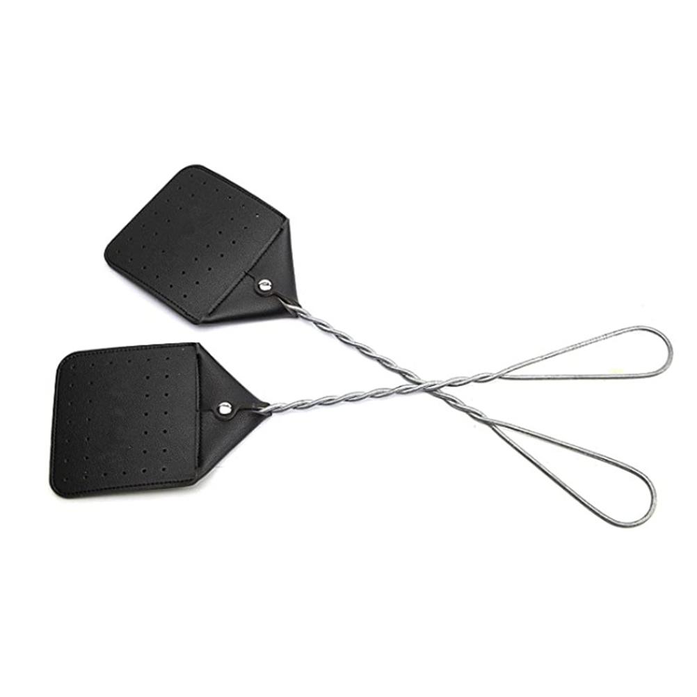 Fliegenklatsche Aus Pu-leder, 52 Cm (20,4 Zoll), Robuste Ausführung Mit Langlebigem Eisengriff, Verlängerte Mückenklatsche Für Den Außenbereich Und Haushalt