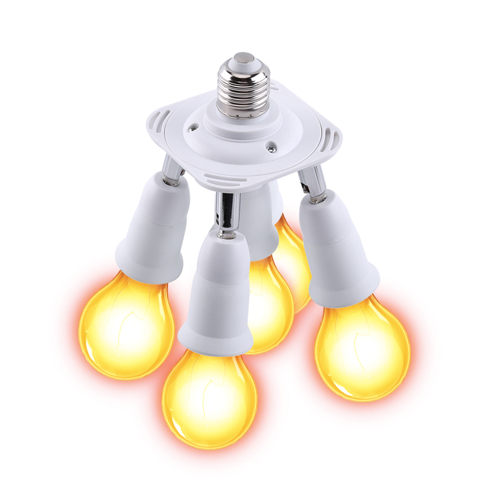 5-in-1 Verstellbarer E27-zu-e27-sockel-lampenlampen-adapter, Fassungsverteiler, Neu 3