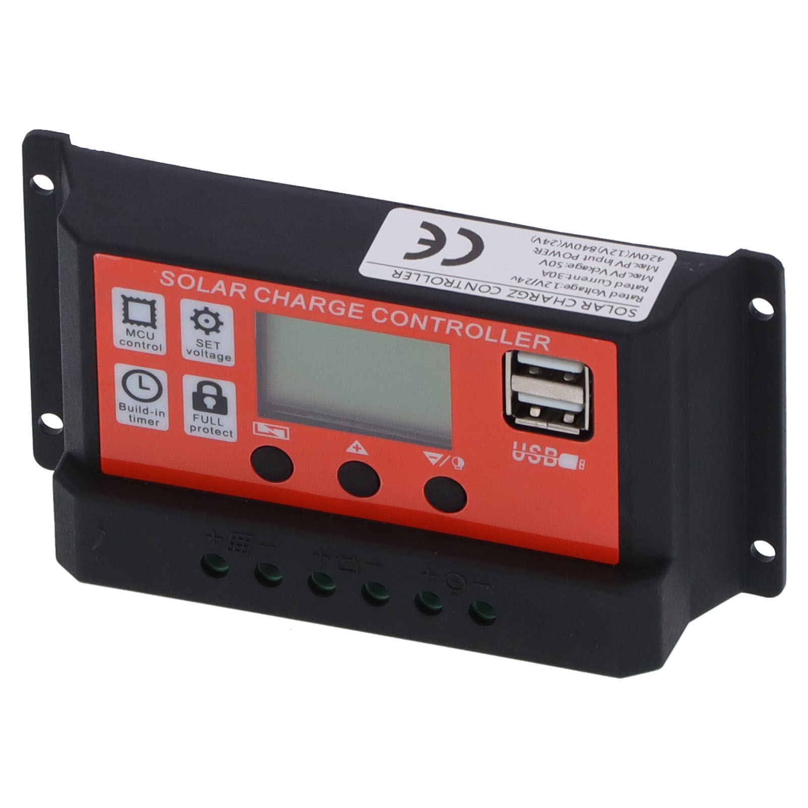 30a 12v/24v Pwm-solarpanel-laderegler Mit Intelligentem Lcd-display Und Mppt-batterieregler
