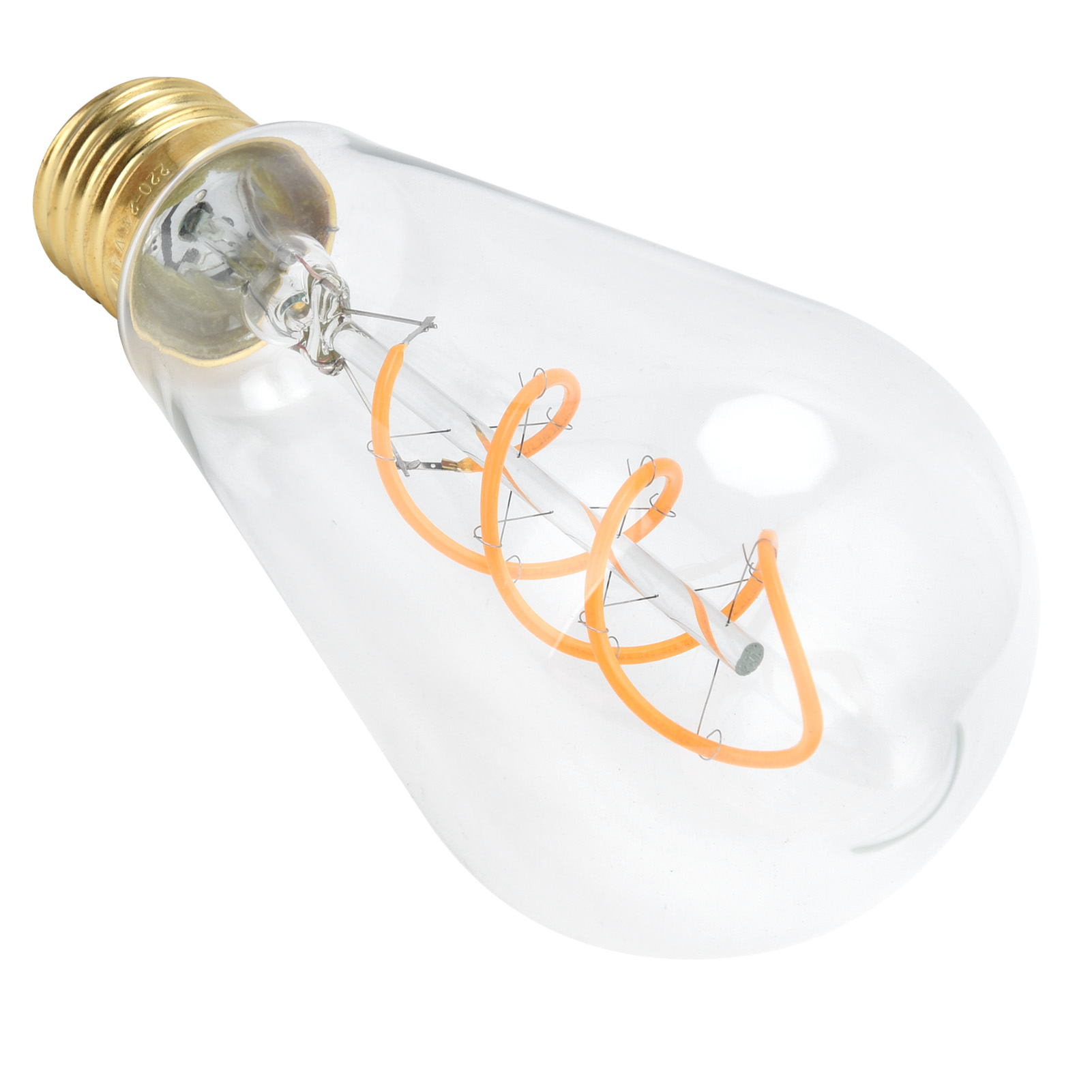 St64 Glühbirne E27 4w Vintage Doppelspiral-glühbirne, Dimmbar, 220v Warmweiß (transparent)