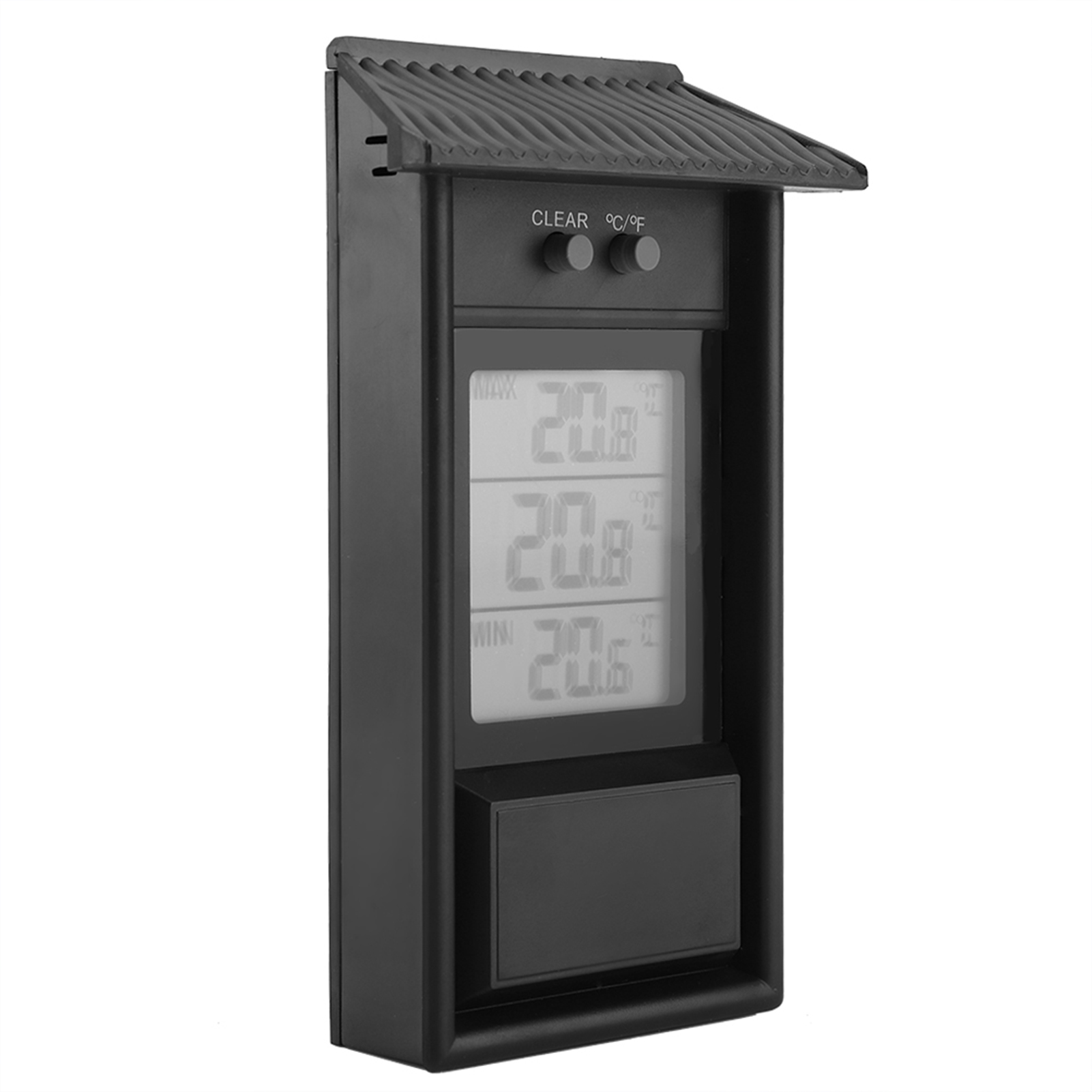 Digitales Hygrometer, Innenthermometer, Wasserdichter Temperaturregler (schwarz)
