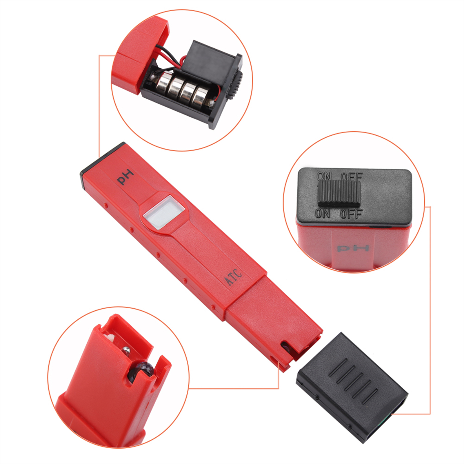 Tragbares Digitales Lcd-ph-messgerät Für Lebensmittel Und Getränke, Geeignet Für Aquarien Und Pools