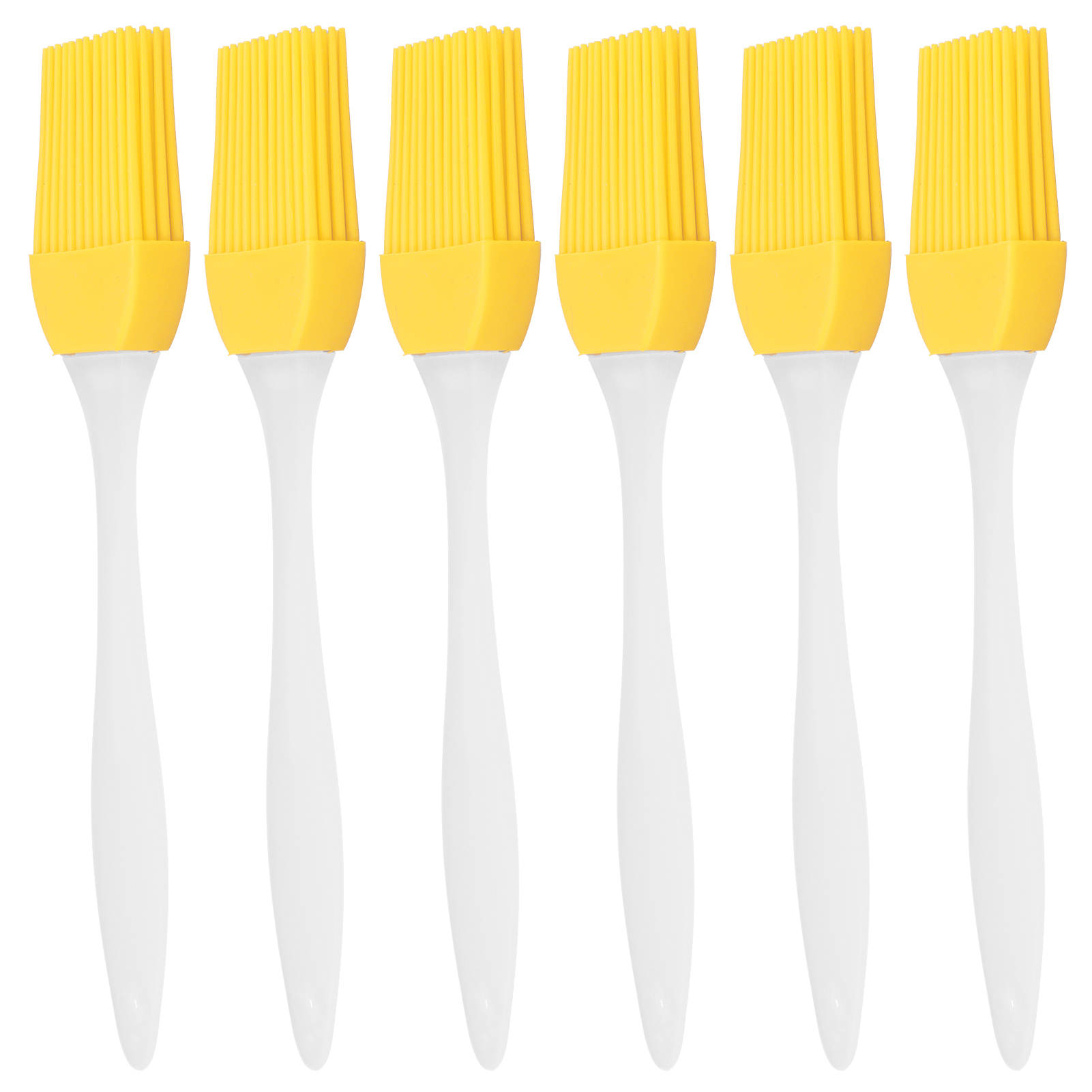6-teiliges Set Silikon-ölpinsel, Lebensmittelecht, Hitzebeständig, Gelb, Küchenhelfer, Grill- Und Backpinsel