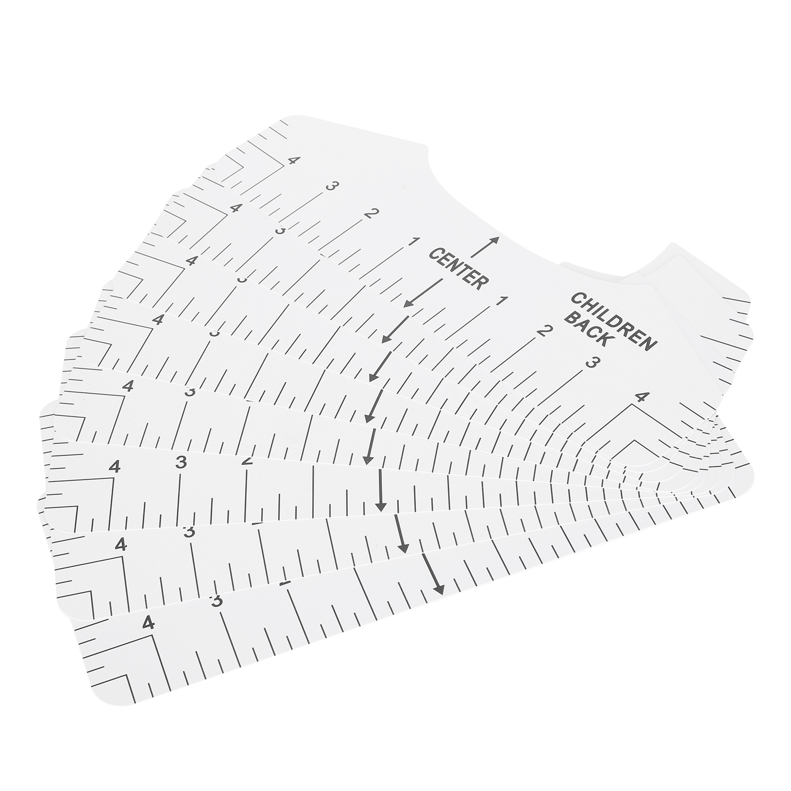 9-teiliges Ausrichtungslineal-set, Zentrierhilfe, Konturdesign, Diy-t-shirt-rundhals- Und V-ausschnitt-nählineal