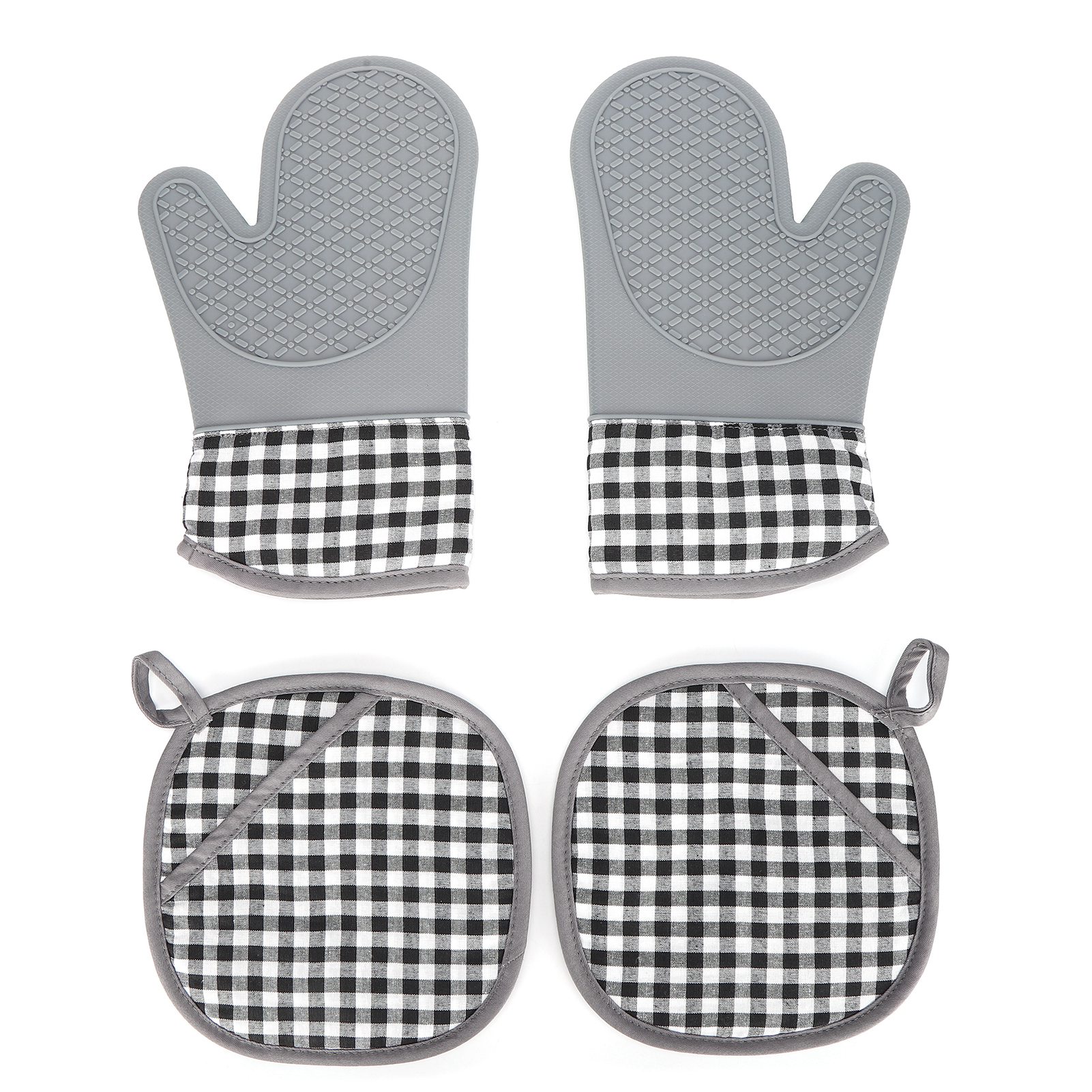 Silikon-baumwollhandschuhe, Hitzeisolierungs-set, Ofen- Und Backhandschuhe Für Die Küche