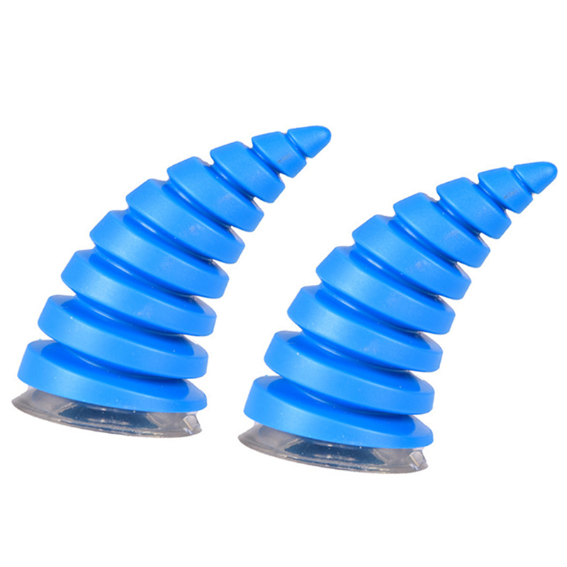 Paire De Cornes Décoratives Universelles Pour Casque De Moto, Style Diable, Bleues, Pour Vélo Et Moto