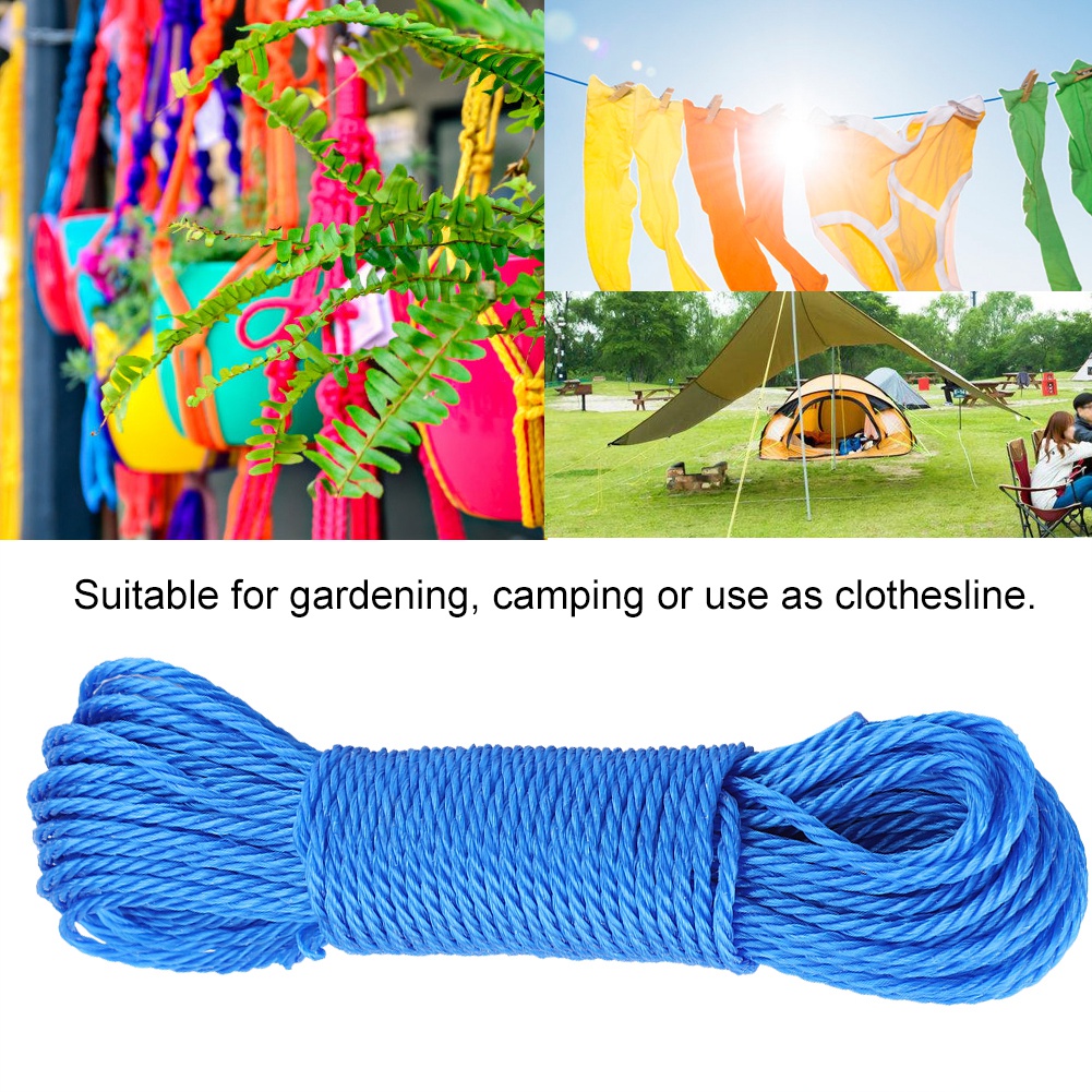 20 M Lange Nylon-wäscheleine, Gartenleine, Campingleine, Outdoor (blau)