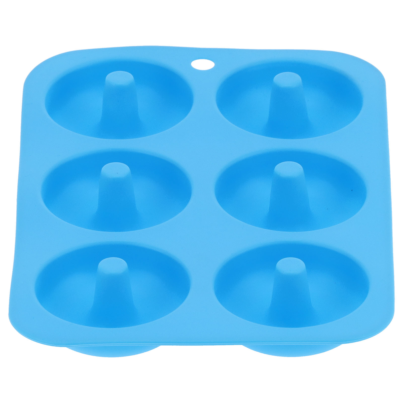 6-teilige Silikon-donutform Mit Runden Fächern, Schokoladenkuchen- Und Brotform, Backzubehör, Blau
