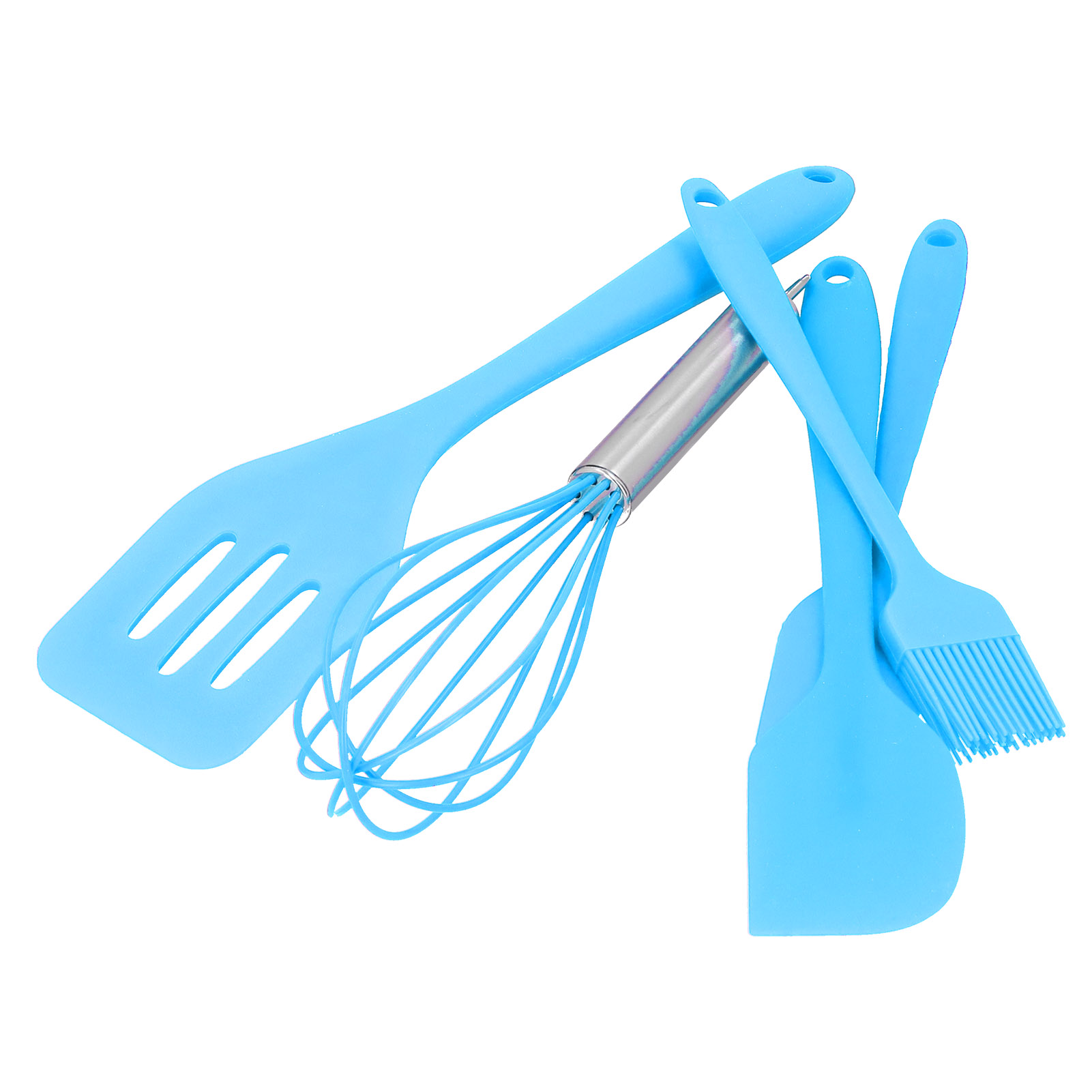 5-teiliges Silikonspatel-set, Diy-küchenutensil, Backwerkzeug, Kuchendekoration Für Die Heimbäckerei, Blau