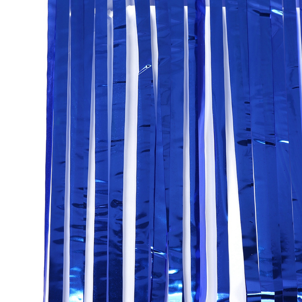 Metallisch Glitzernder Vorhang Für Zimmer, Tür Und Fenster, Dekoration Für Hochzeitsfeiern (1 X 2 M, Blau)