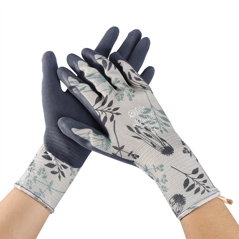 Ein Paar Lange, Rutschfeste, Wasserdichte Und Durchstichfeste Damen-gartenhandschuhe (blau, Größe L)