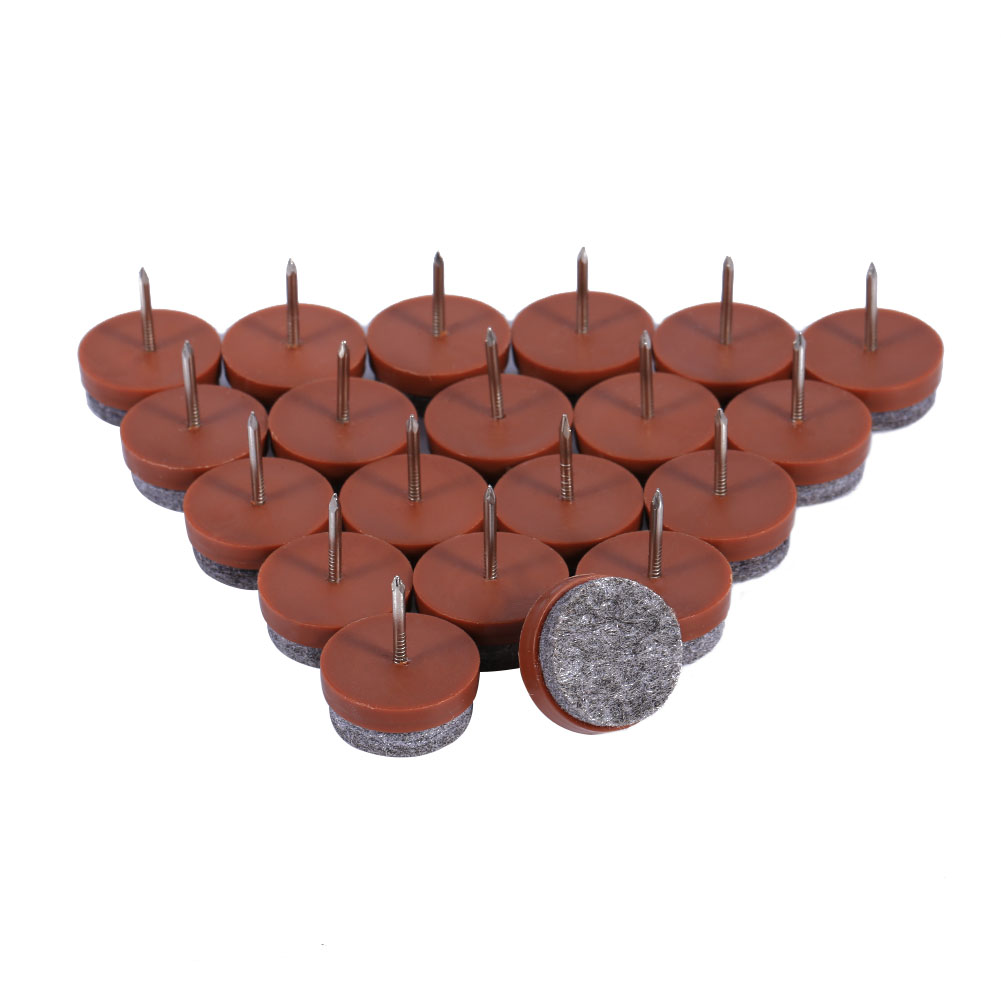 20 Stück/set 20 Mm Filzgleiter Für Möbelböden, Nagelgleiter Für Stuhl- Und Tischbeine (braun)