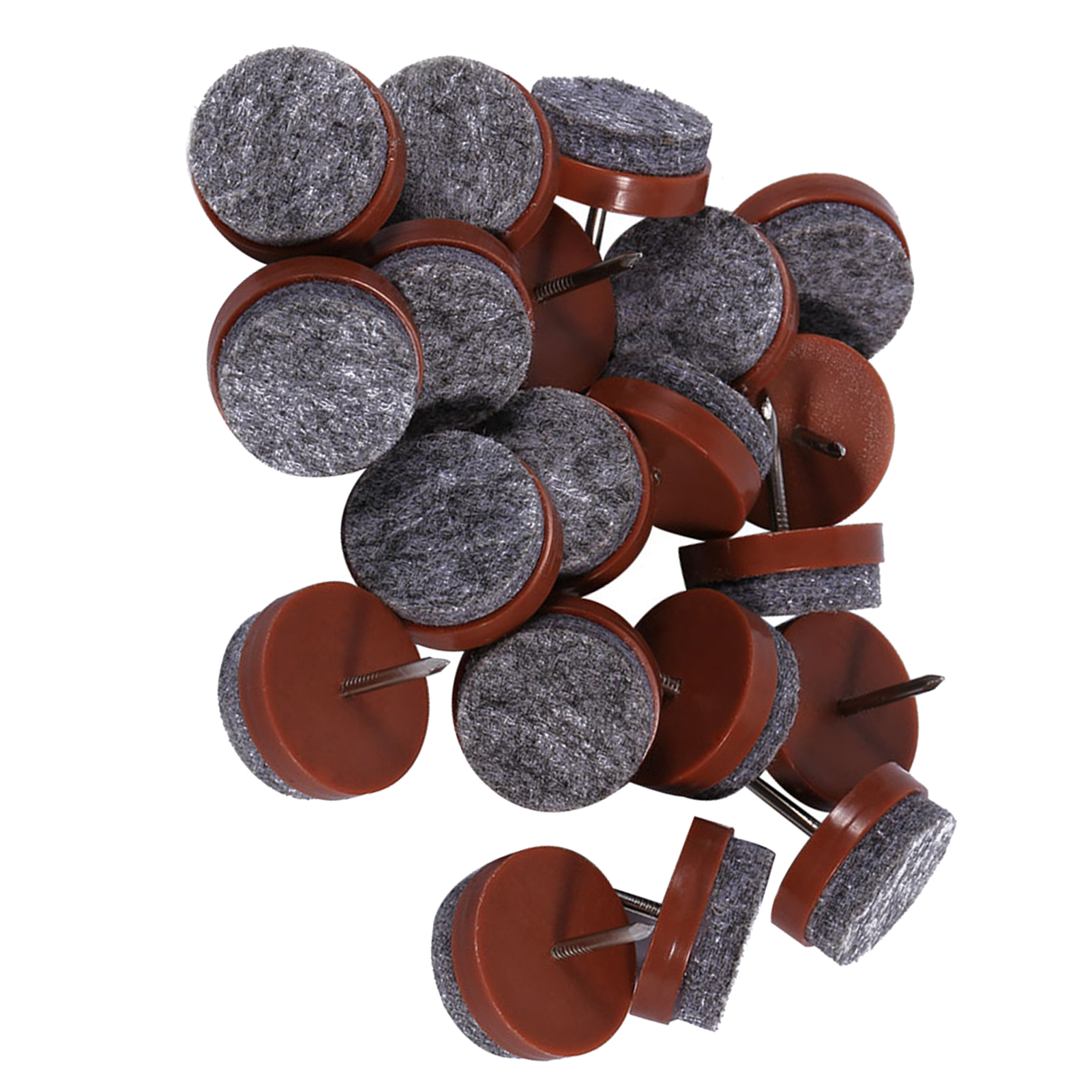 20x Möbel-tisch- Und Stuhlbein-filzgleiter, Bodenschutz, Diy-nagelschutz, Braun, 24 Mm