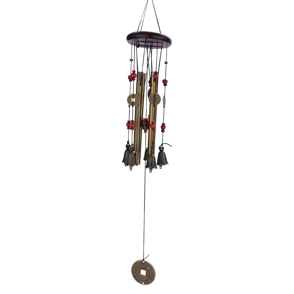Windspiel Aus Bronze Mit 4 Röhren Und 5 Glocken Für Garten Und Terrasse – Geschenkidee