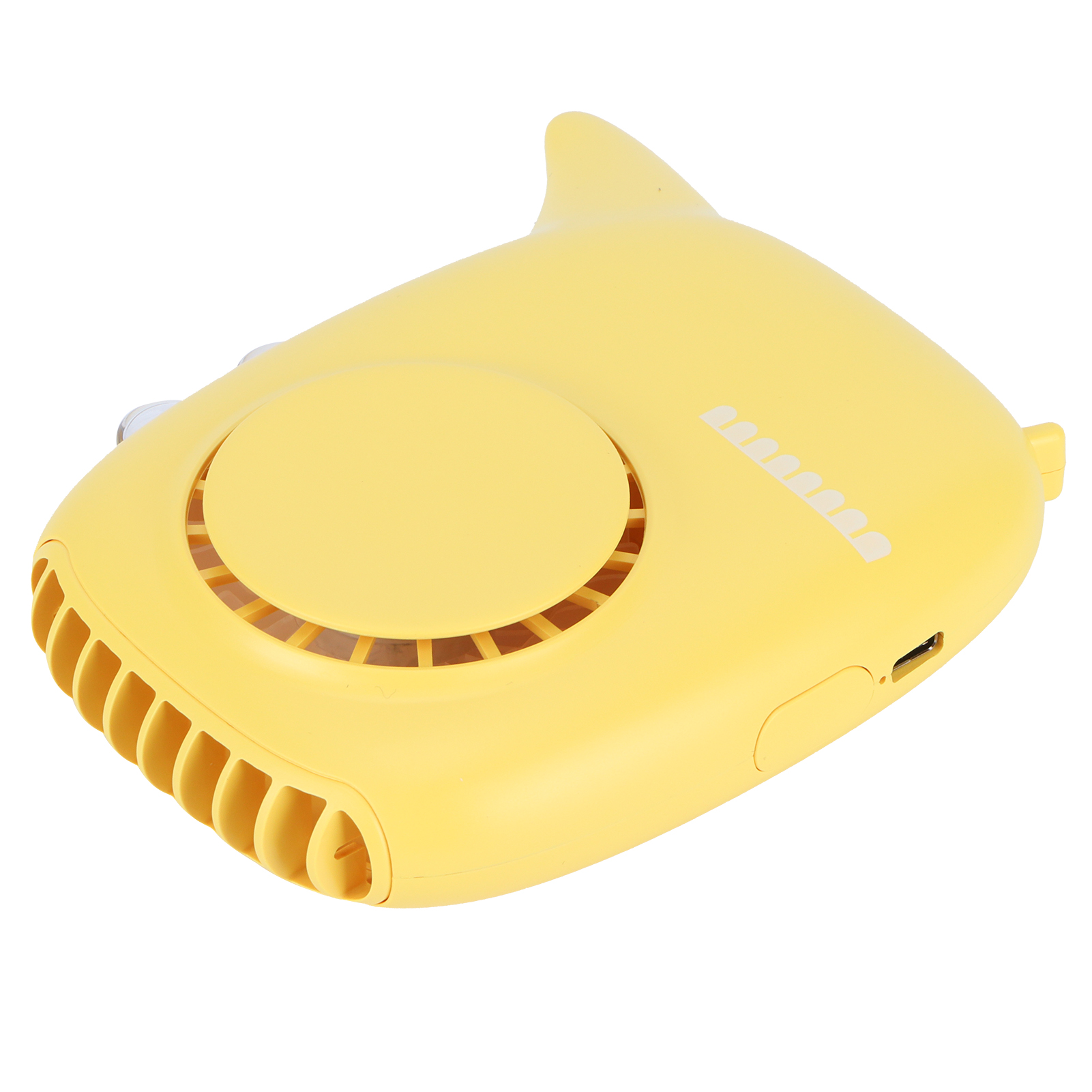 Tragbarer, Kleiner Elektrischer Ventilator Zum Umhängen Mit 3 Windgeschwindigkeiten, Usb-ladefunktion, Gelb