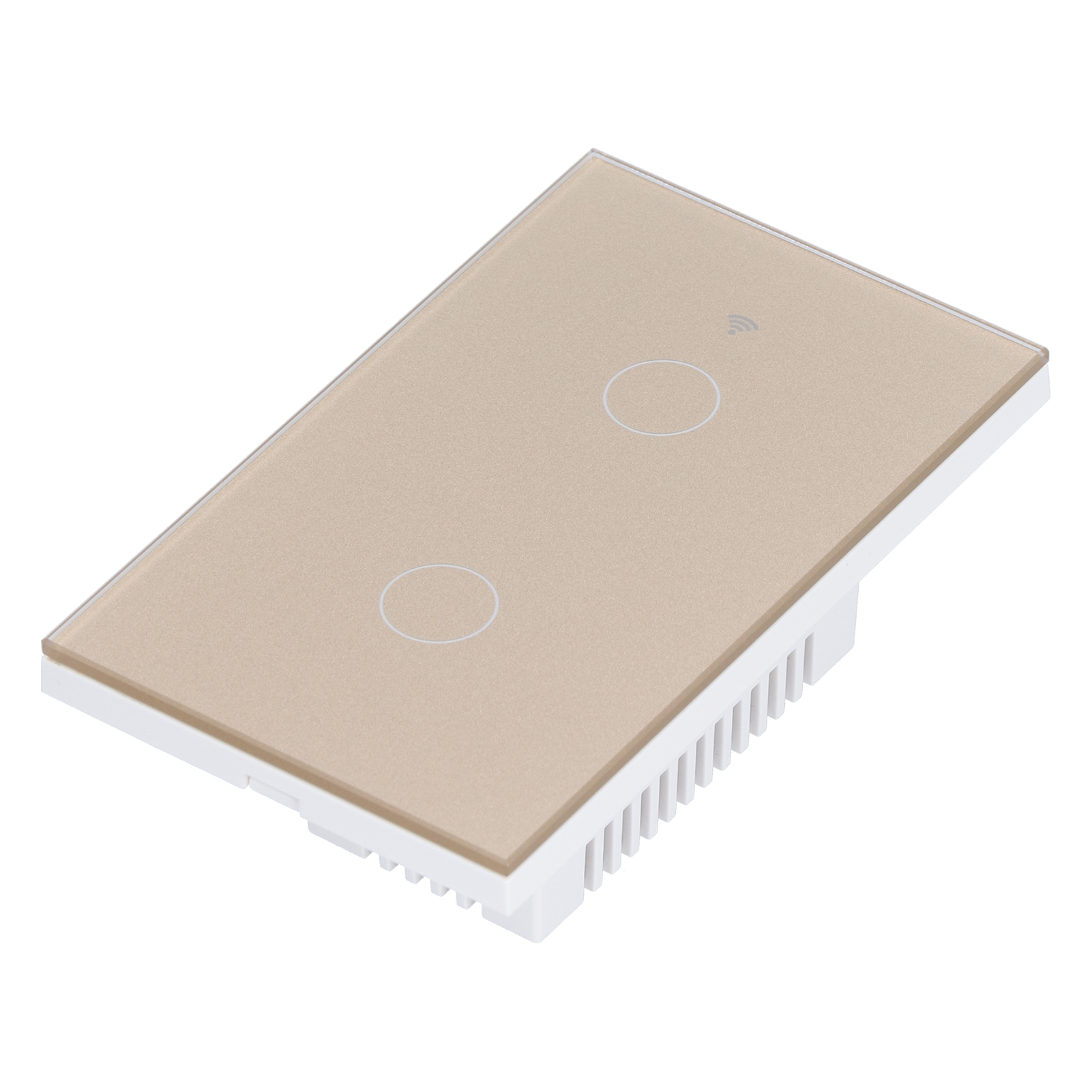 Für Zigbee Tuya Fernbedienungs-lichtschalter Mit Sprachsteuerung, 2-fach Us-wand-touch-schalter, Ac 100–240 V, Gold