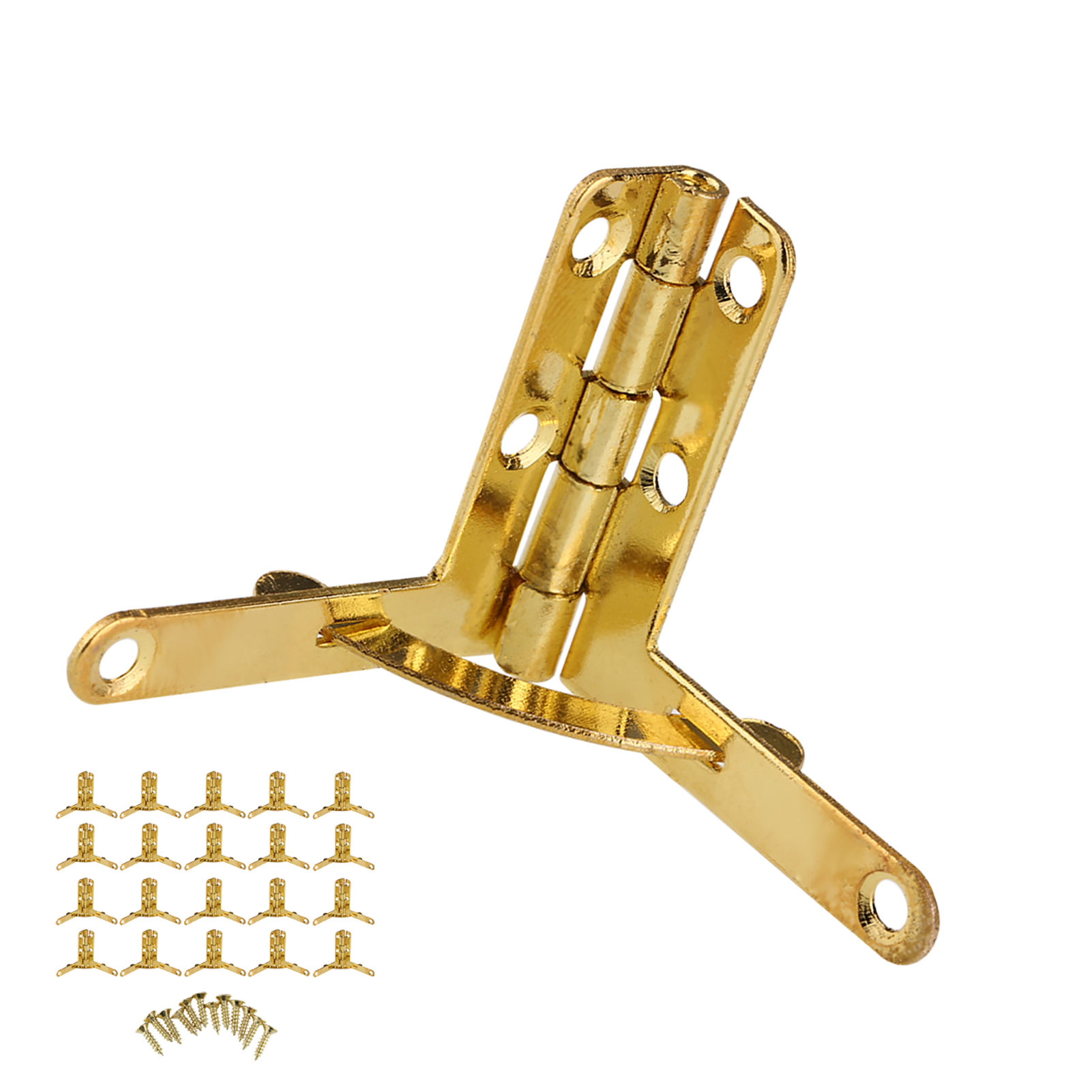 20 Stück 90°-winkel-stützfederscharniere Für Kleine Schmuckkästchen, Weinkästchen, Uhrenboxen Mit Holzdeckel (gold)