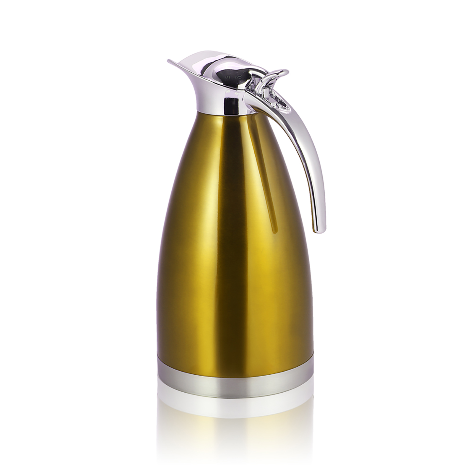 Edelstahl-kaffeekanne, Doppelwandig, Vakuumisoliert, Thermoskanne, Wärmflasche, 2 L, Gold