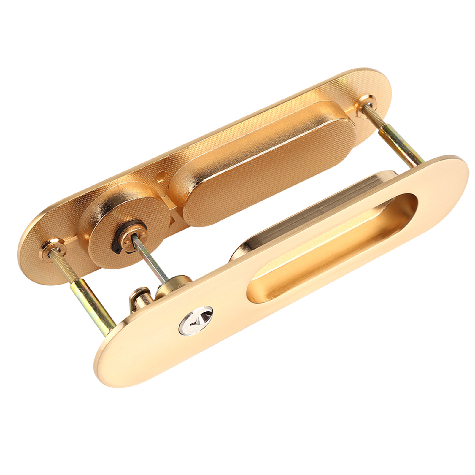 Schiebetürgriff Mit Diebstahlsicherung Und Schlüsseln Für Scheunenholzmöbel, Goldfarben
