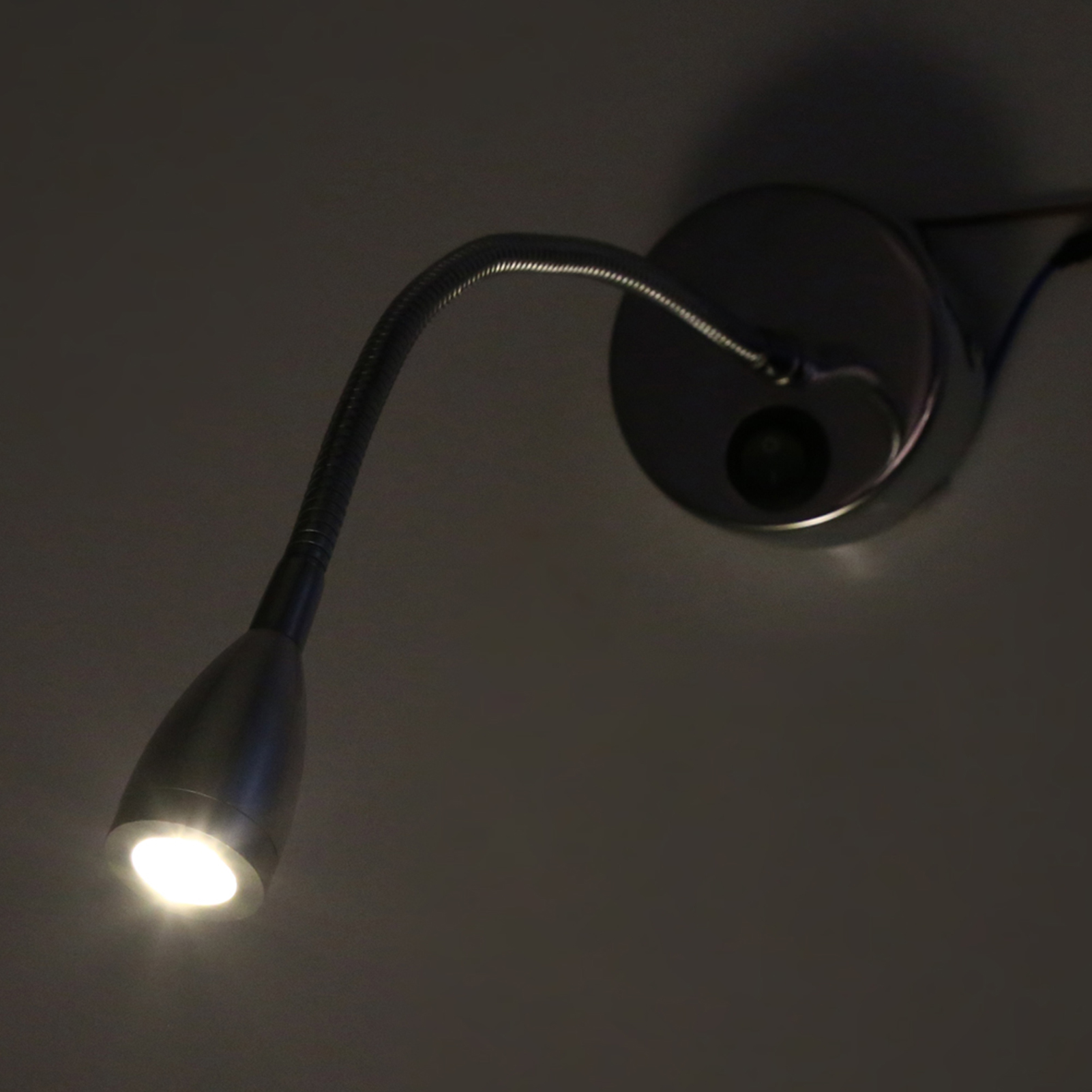 Silberne Led-wandleuchte Mit Flexiblem Schwanenhals, Leselampe Für Schlafzimmer Und Bett, Warmweiß (typ 2)