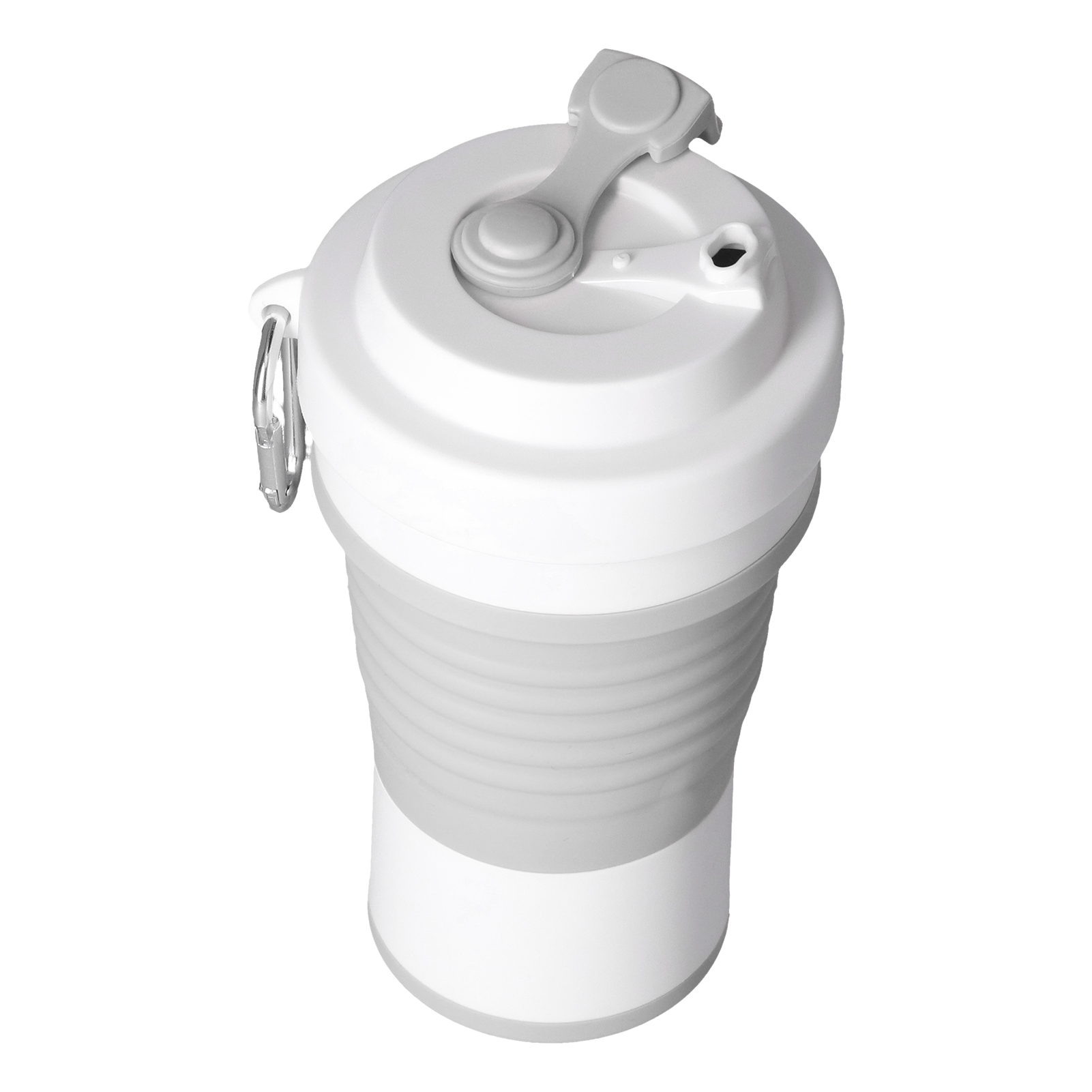 Faltbarer Reisebecher, Tragbarer Silikon-faltbecher, Ausziehbarer Trinkbecher, Auslaufsicherer Taschen-kaffeebecher Für Unterwegs, Büro, Grau